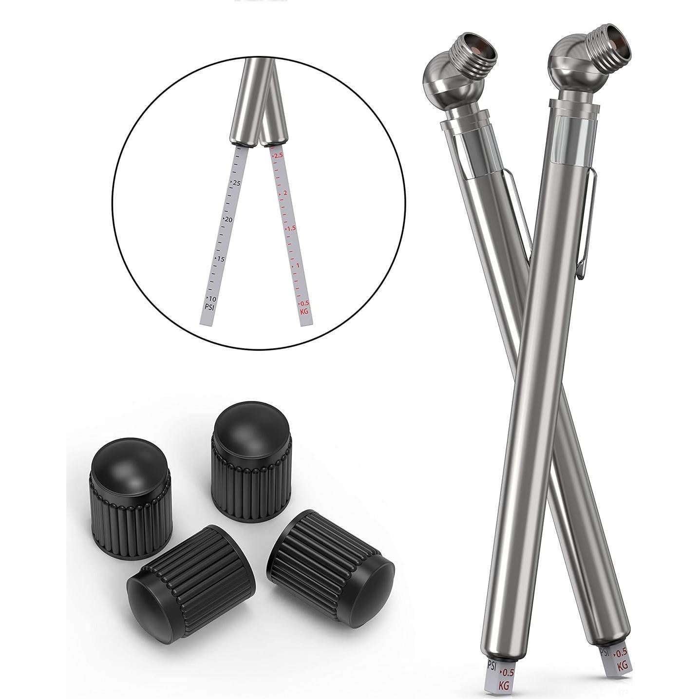 Juego de 2 Medidores de Presión de Neumáticos Bay State 10-75 PSI