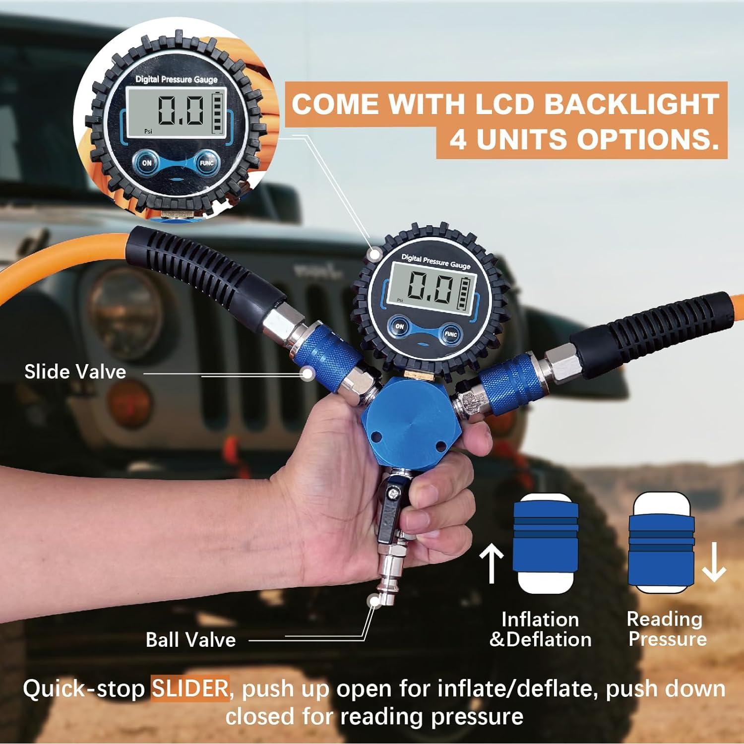 Sistema de Inflación y Desinflación de Neumáticos Outran 4 Neumáticos 300psi