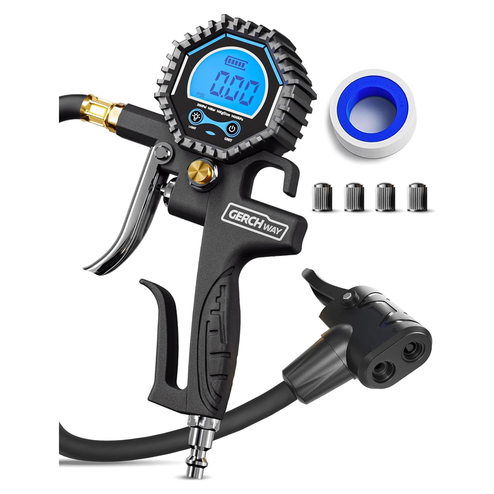 Inflador Digital de Neumáticos Gerchway 200 PSI - Válvula Presta