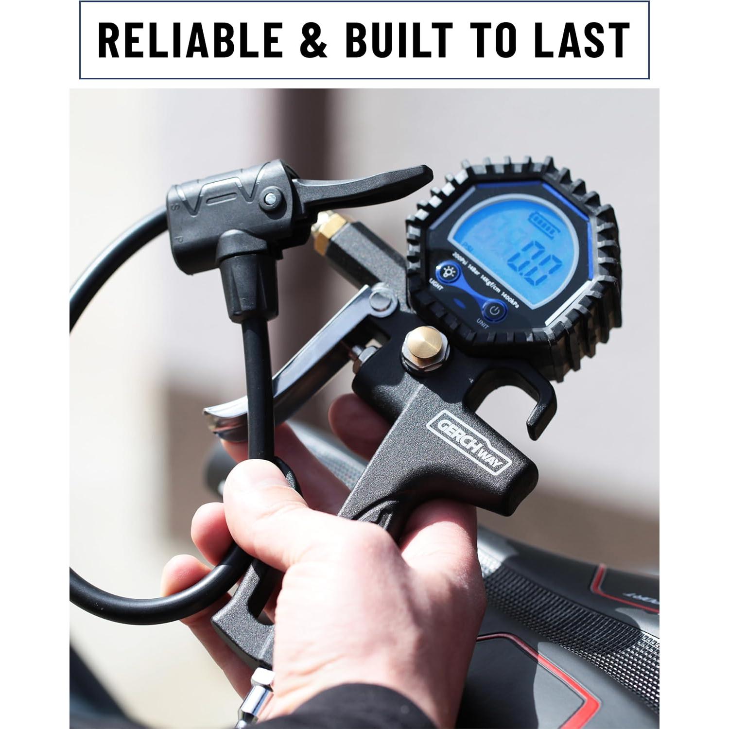 Inflador Digital de Neumáticos Gerchway 200 PSI - Válvula Presta