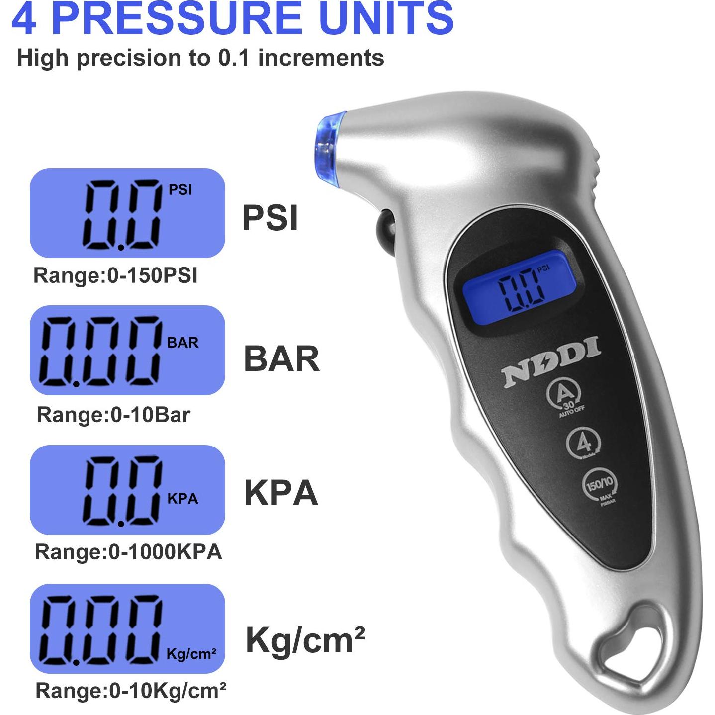 Medidor Digital de Presión de Neumáticos YUYAO GL-0801A - 0-10 Bar