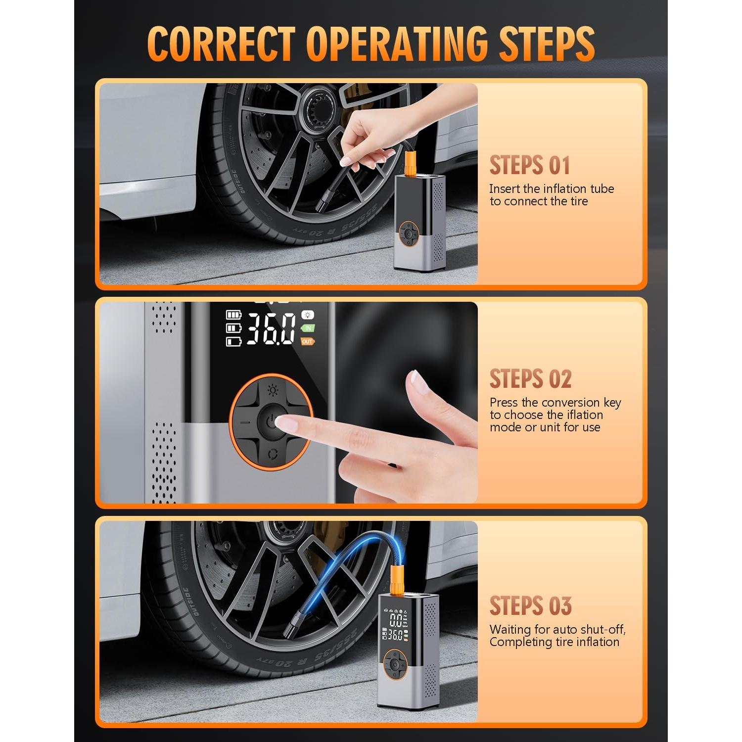 Compresor de Aire Portátil KUXISA CZK-5630 150 PSI 36 L/min