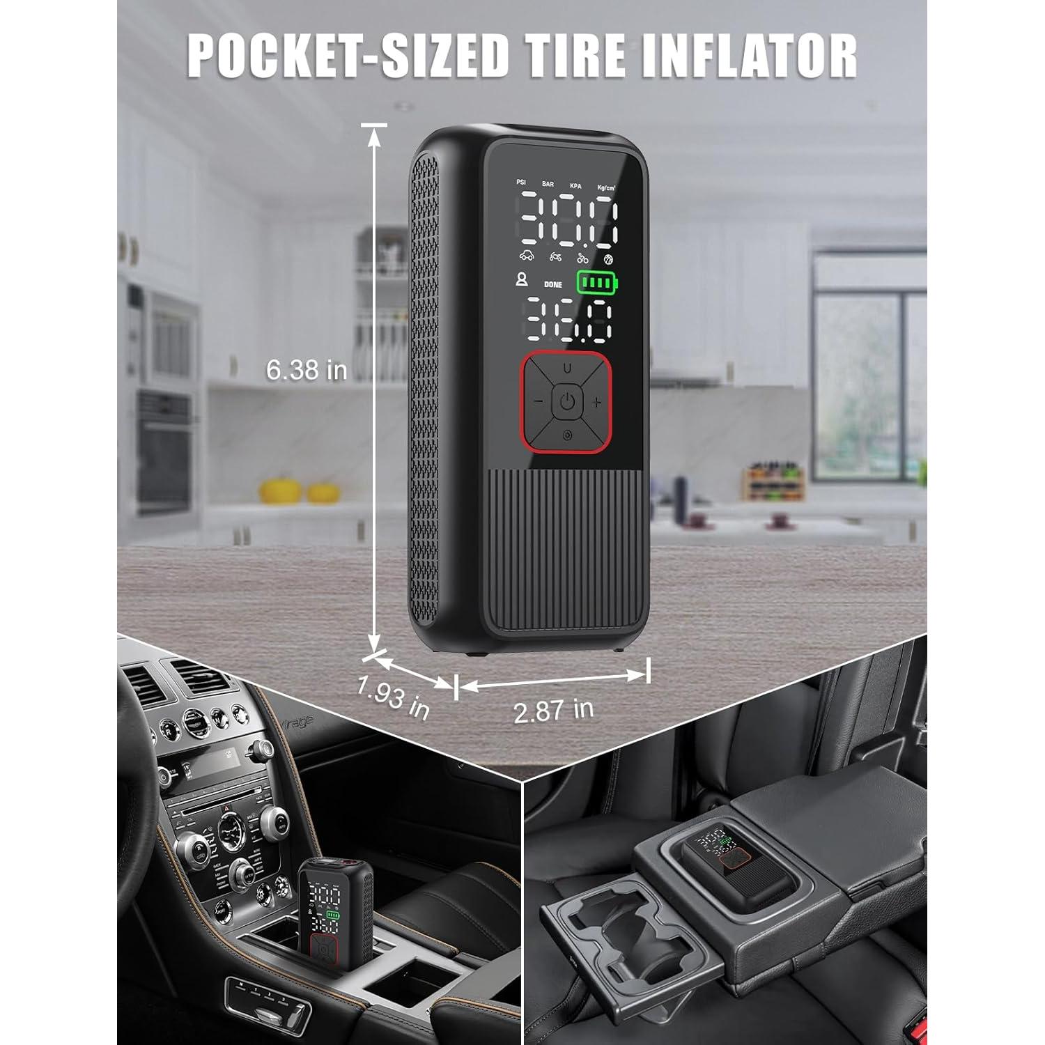 Compresor de Aire Portátil Pwperry T05 150 PSI para Neumáticos