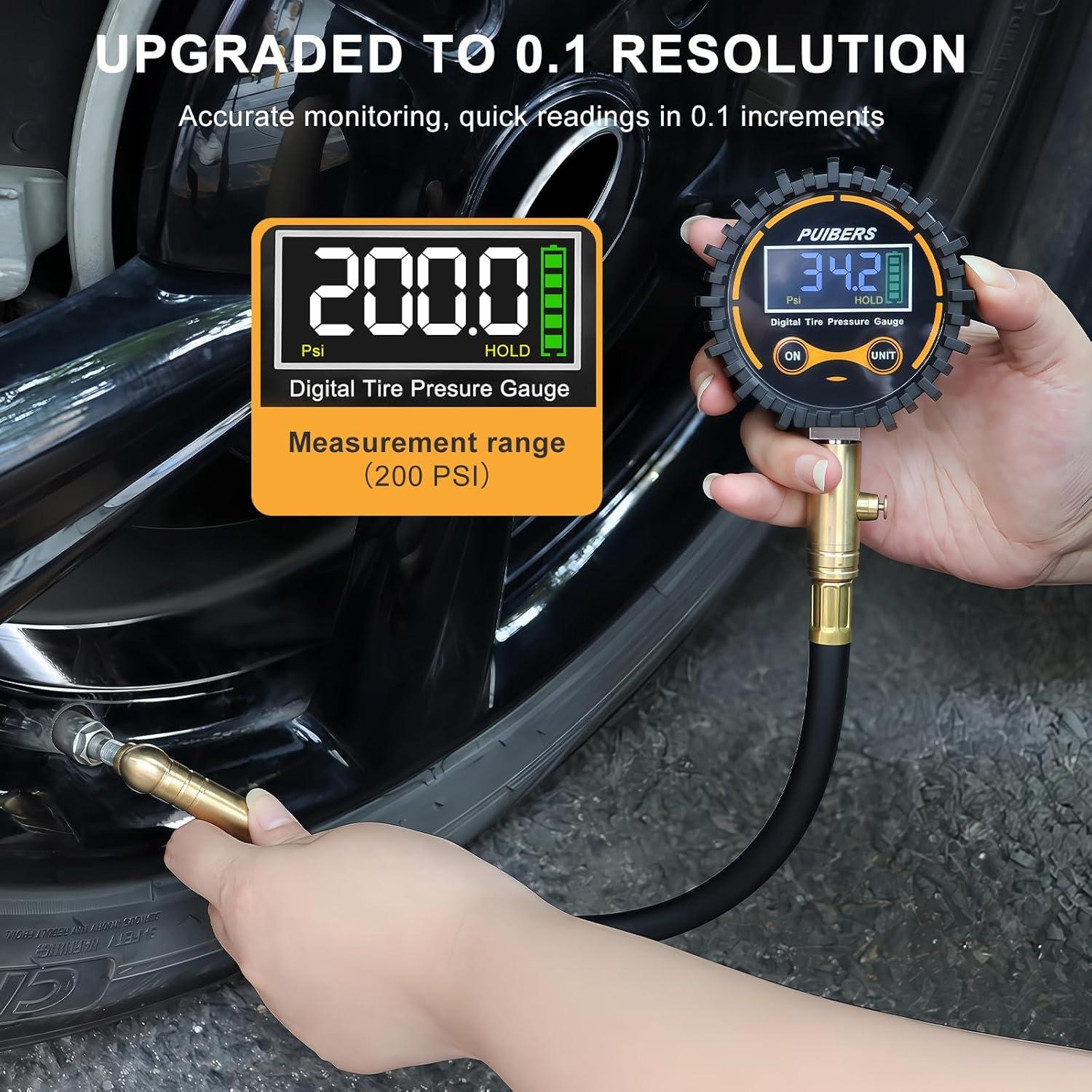 Medidor Digital de Presión de Neumáticos PUIBERS 0-10 Bar LCD