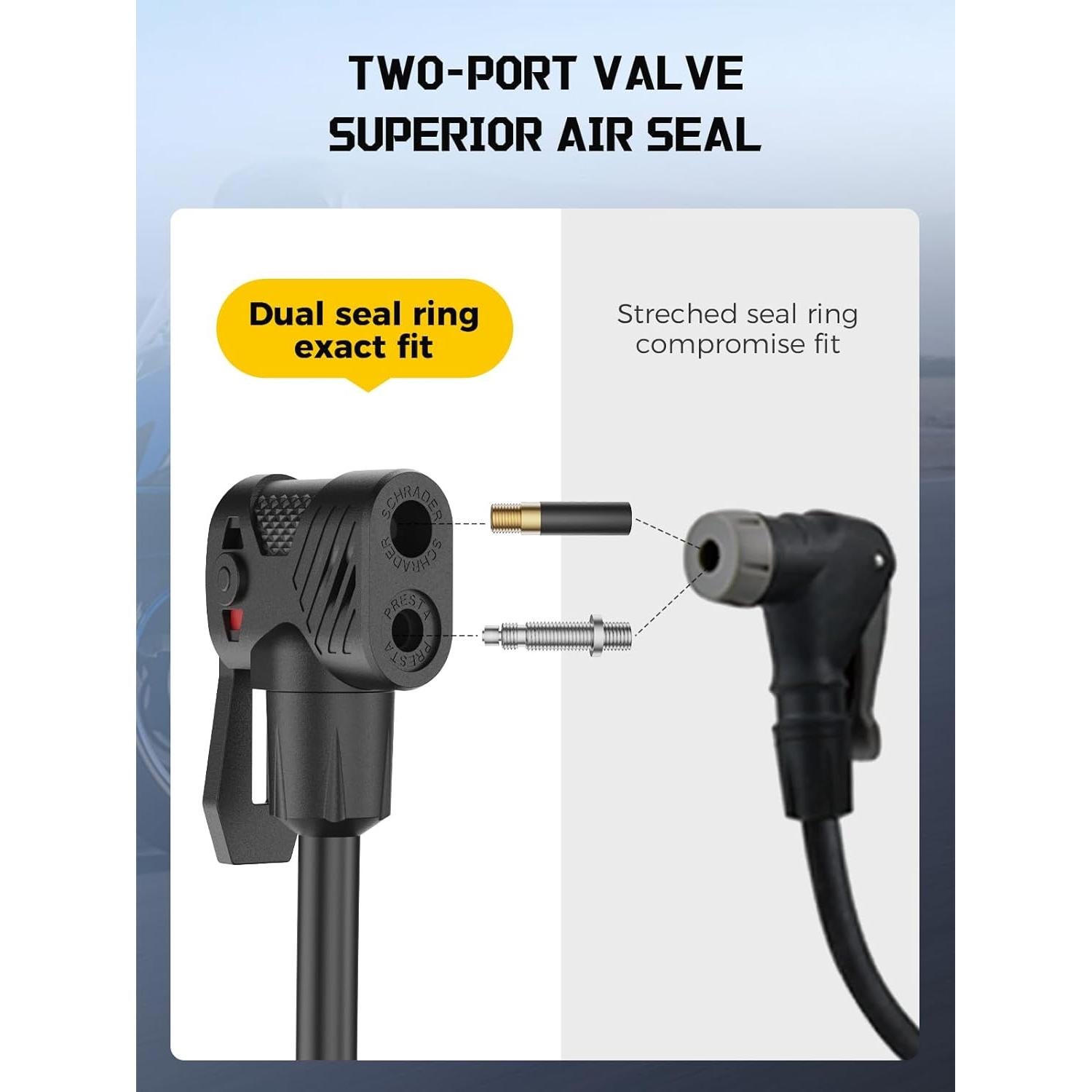 Adaptador de Válvula Presta y Schrader AZUNO con Manómetro 200psi