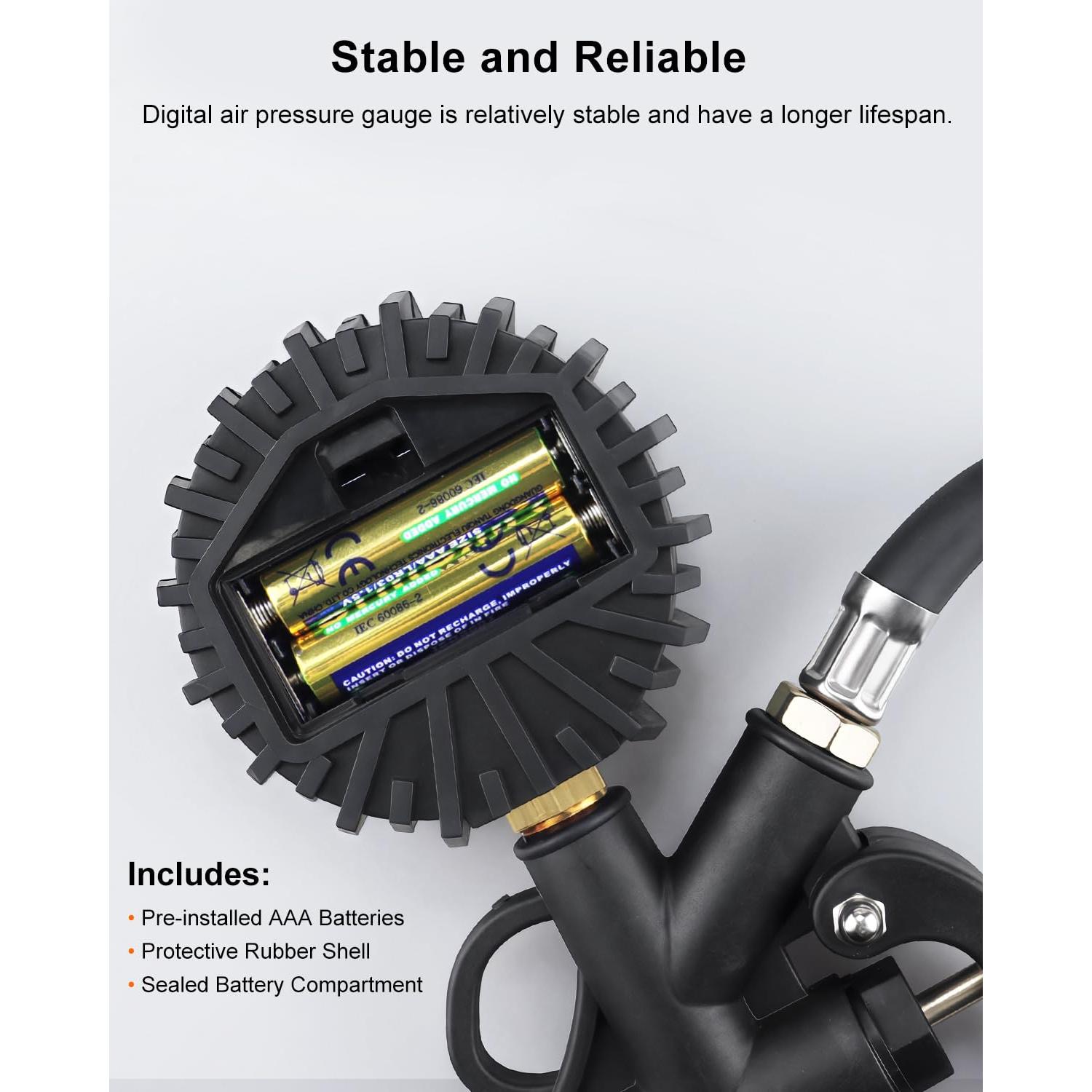 Medidor Digital de Presión de Neumáticos ATsafepro 0-200 PSI