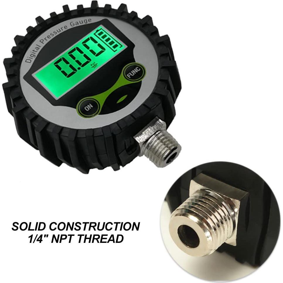 Manómetro Digital Uharbour 5-200 PSI con Protector de Goma