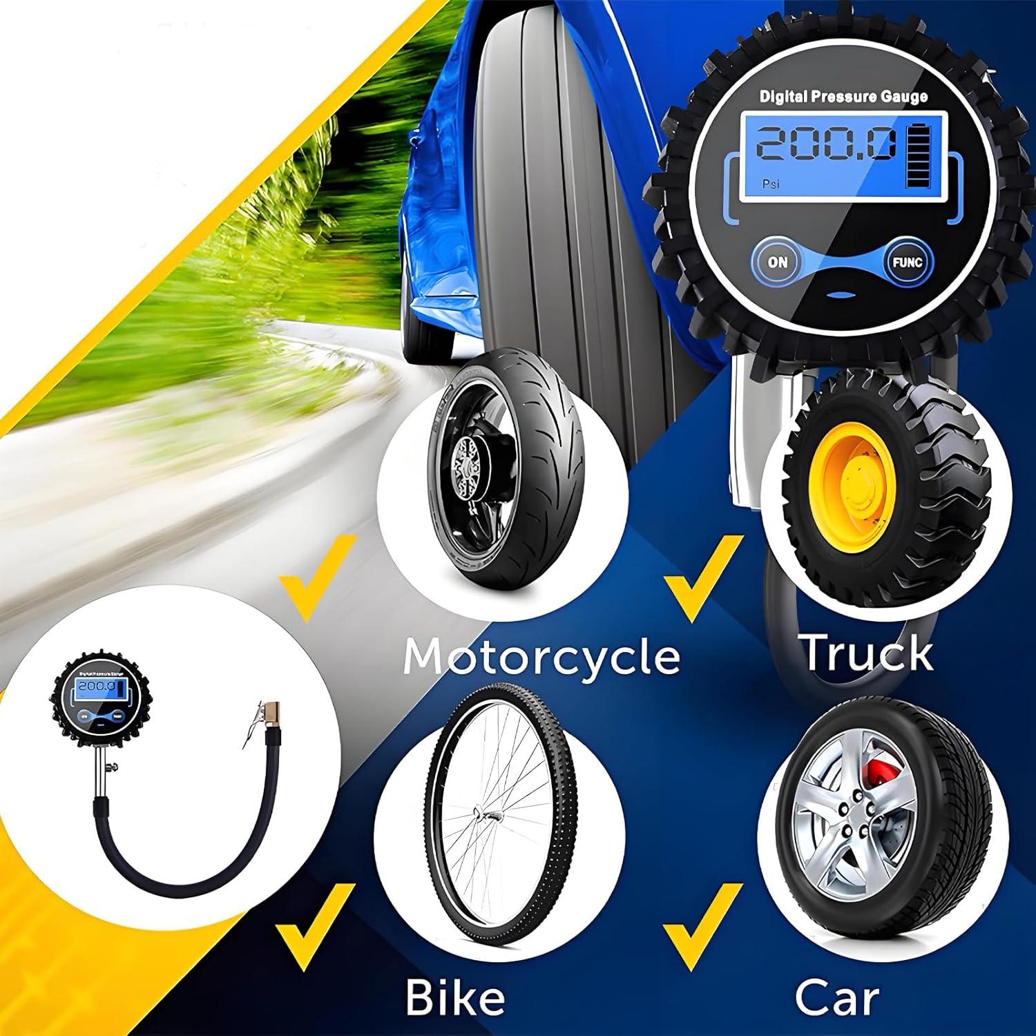 Medidor Digital de Presión de Neumáticos PINKJOY 0-17.24 Bar
