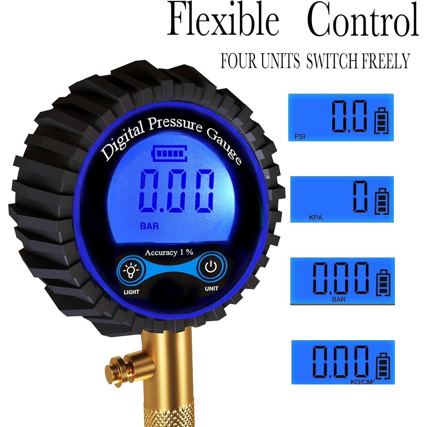 Medidor Digital de Presión de Neumáticos PINKJOY 250 PSI