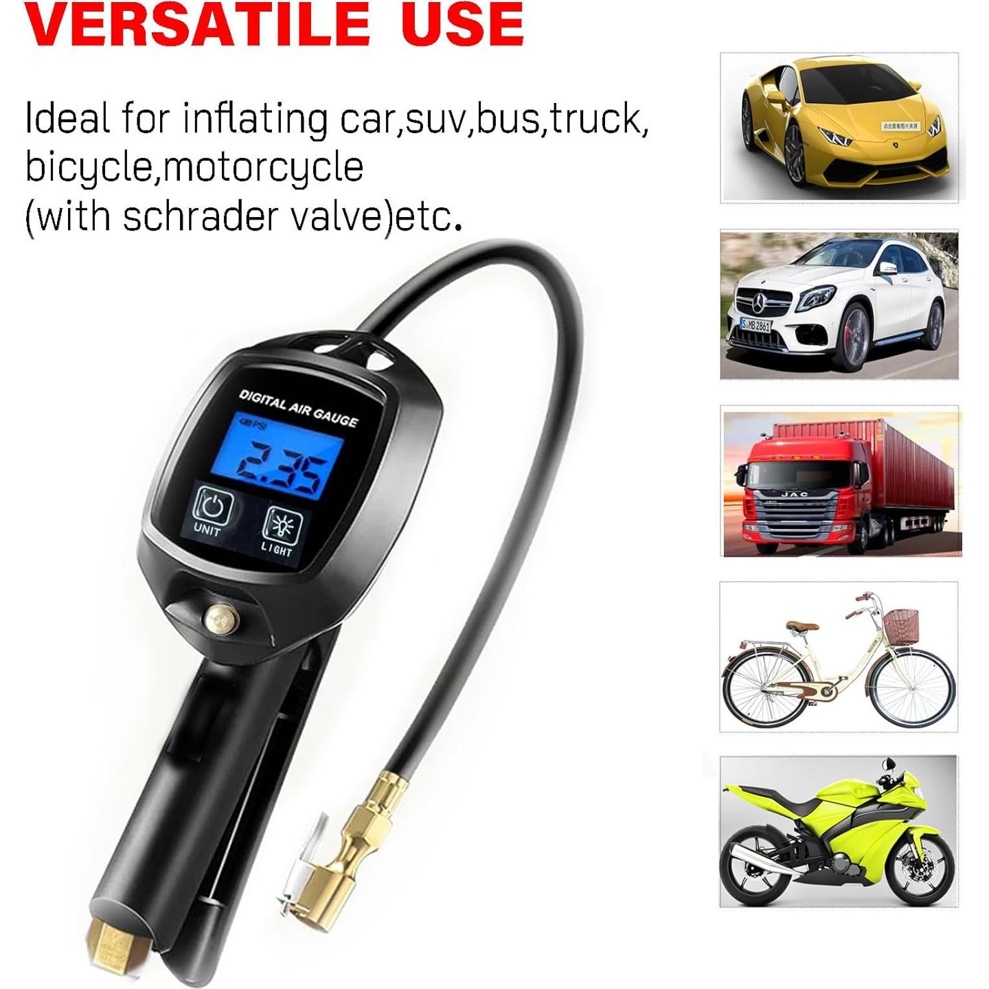 Inflador de Neumáticos Digital PINKJOY PK-D402 0-250 PSI