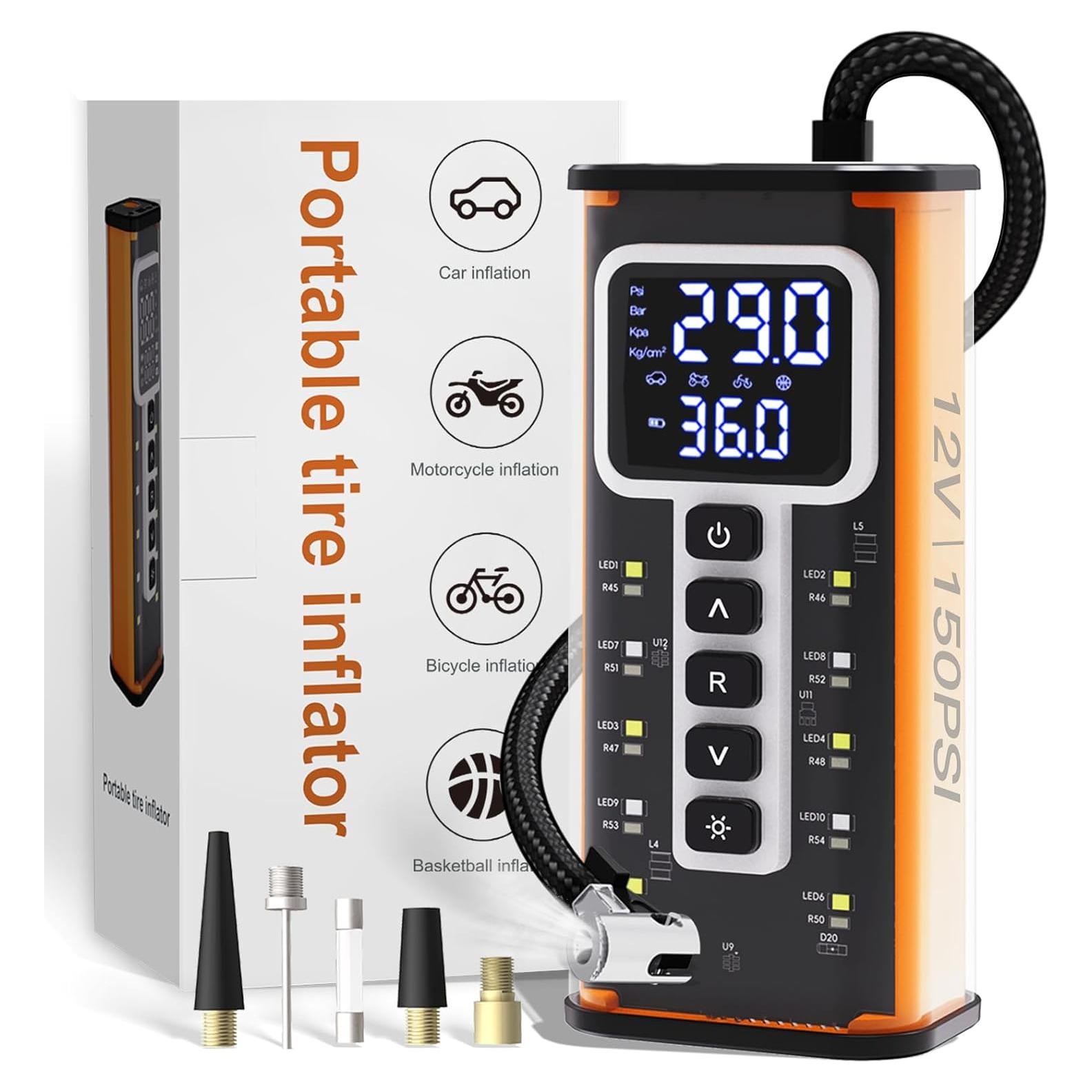 Compresor de Aire Portátil Treillage Tale 8017 150 PSI con Luz LED