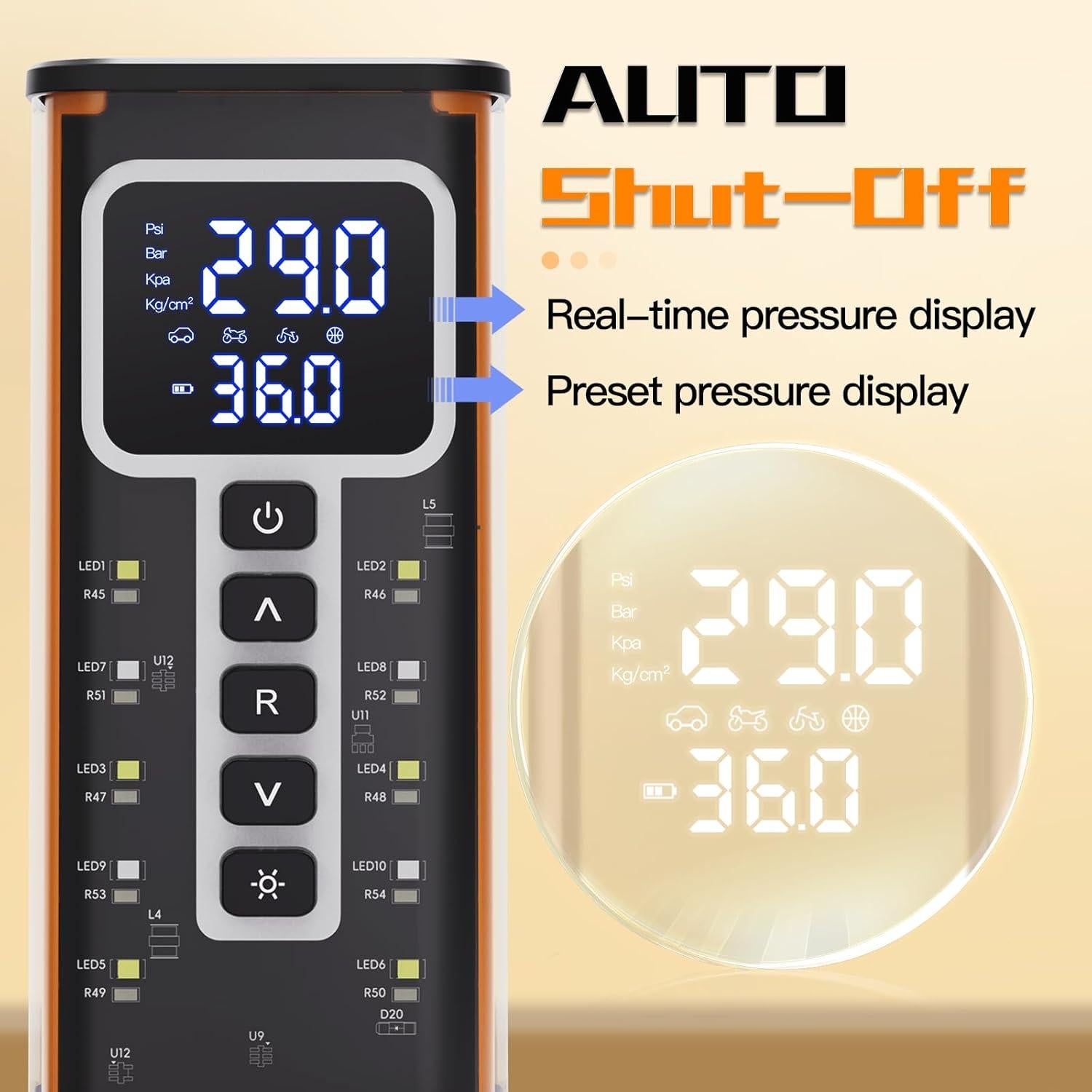 Compresor de Aire Portátil Treillage Tale 8017 150 PSI con Luz LED