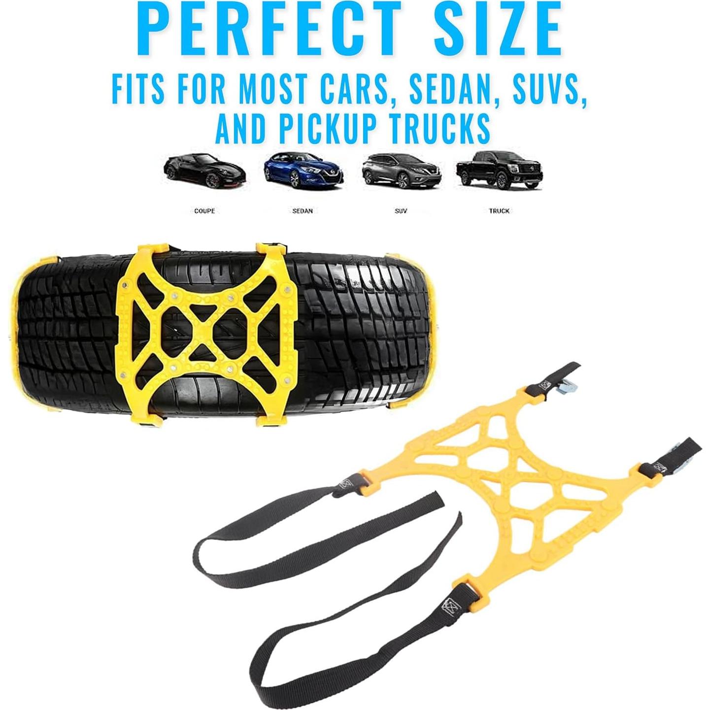 Cadenas de Nieve VaygWay Amarillas 6 Paquete Antideslizantes