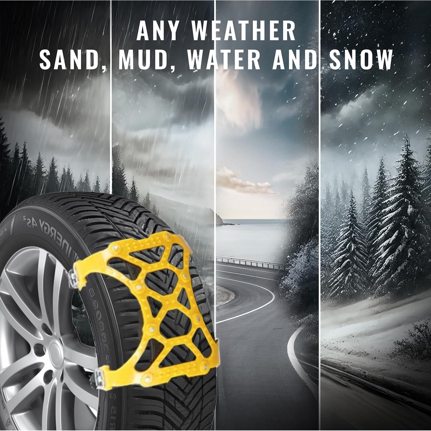 Cadenas de Nieve VaygWay Amarillas 6 Paquete Antideslizantes