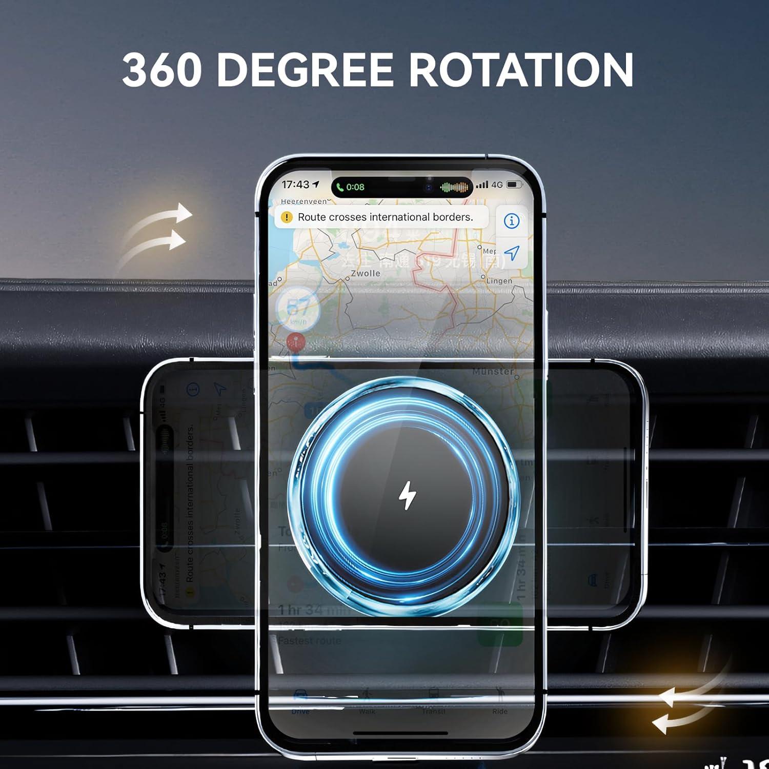 Cargador de Coche Inalámbrico MagSafe Romuto para iPhone 12-16