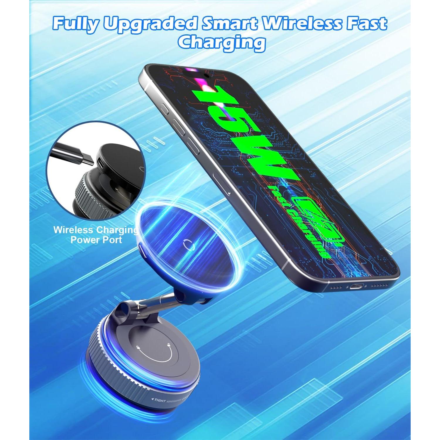 Soporte Magnético para Teléfono ALAFLY Cargador Inalámbrico 15W