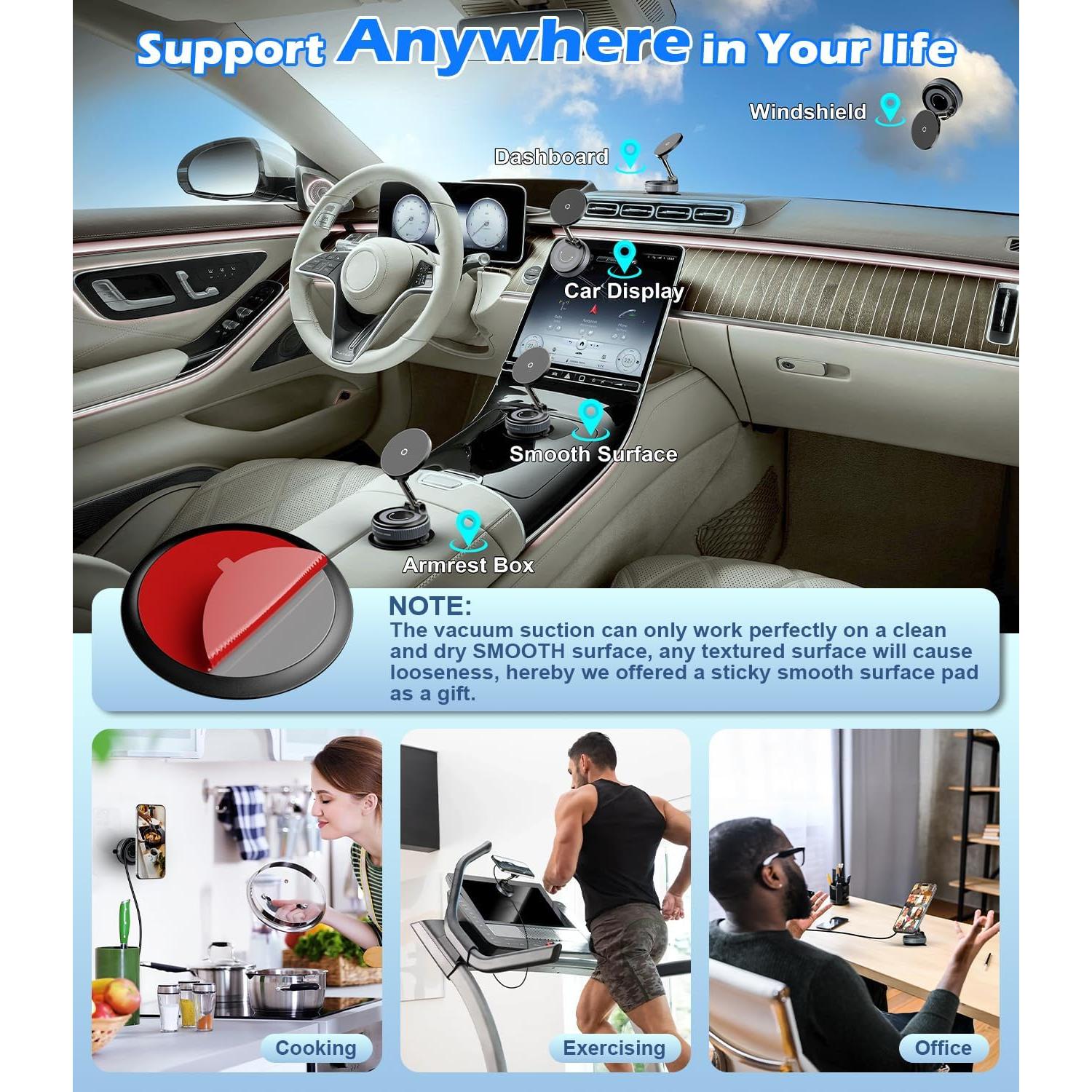 Soporte Magnético para Teléfono ALAFLY Cargador Inalámbrico 15W