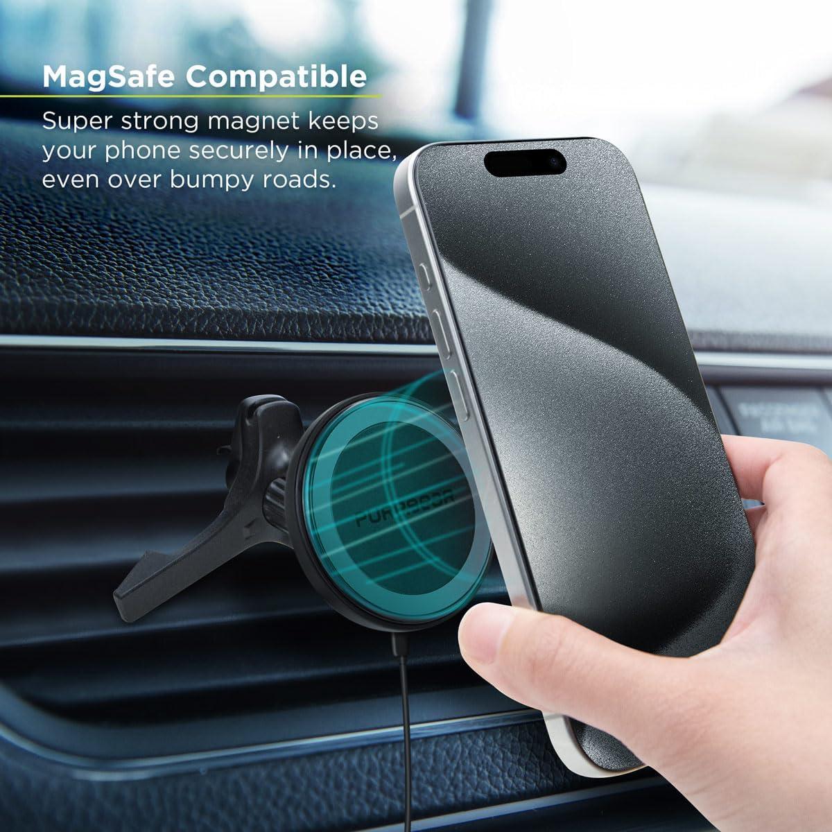 Cargador Inalámbrico Magnético PureGear Qi2 15W para Coche