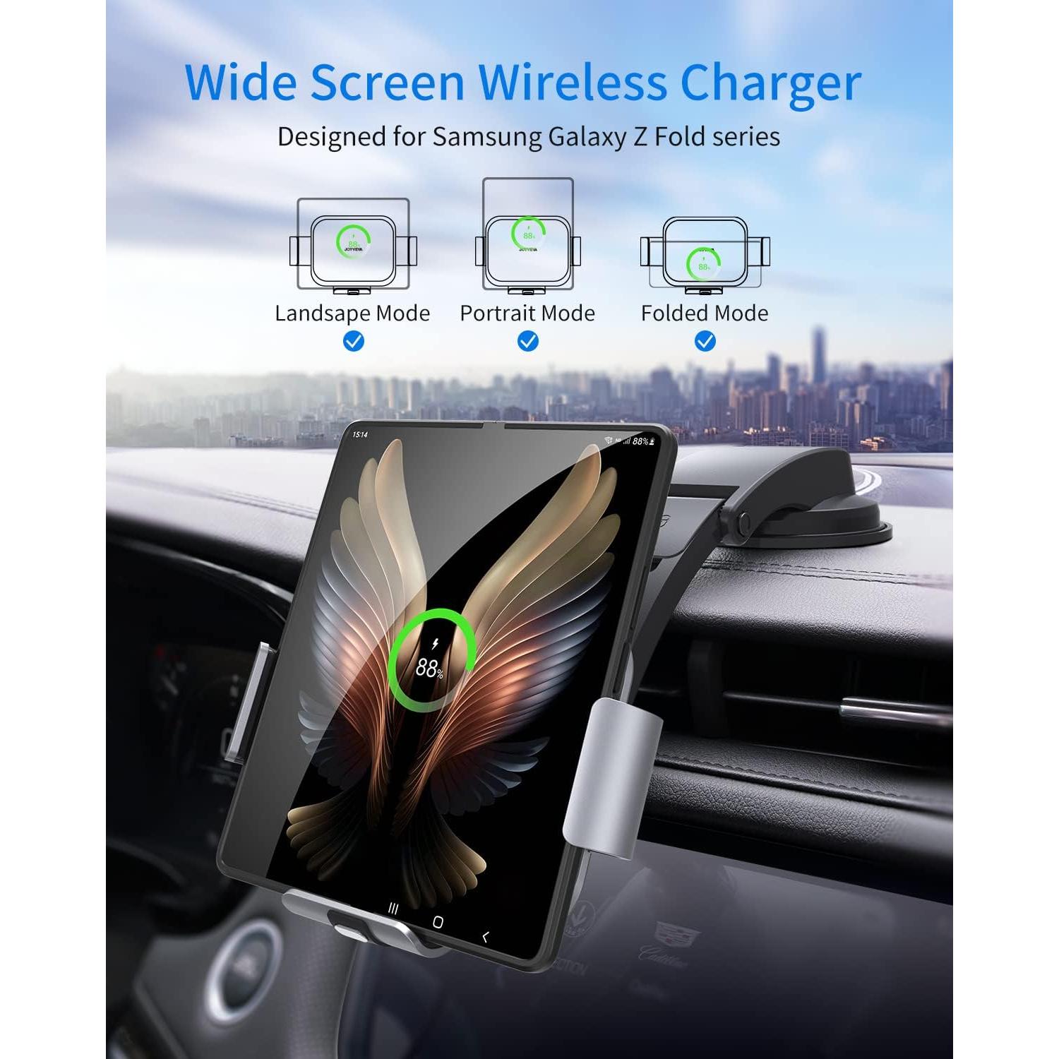 Cargador Inalámbrico Rápido JOYVEVA para Auto - Soporte Galaxy Z Fold