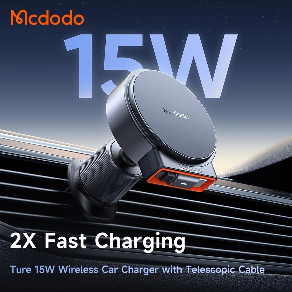 Cargador de Coche MagSafe 15W Mcdodo con Cable USB-C Retráctil