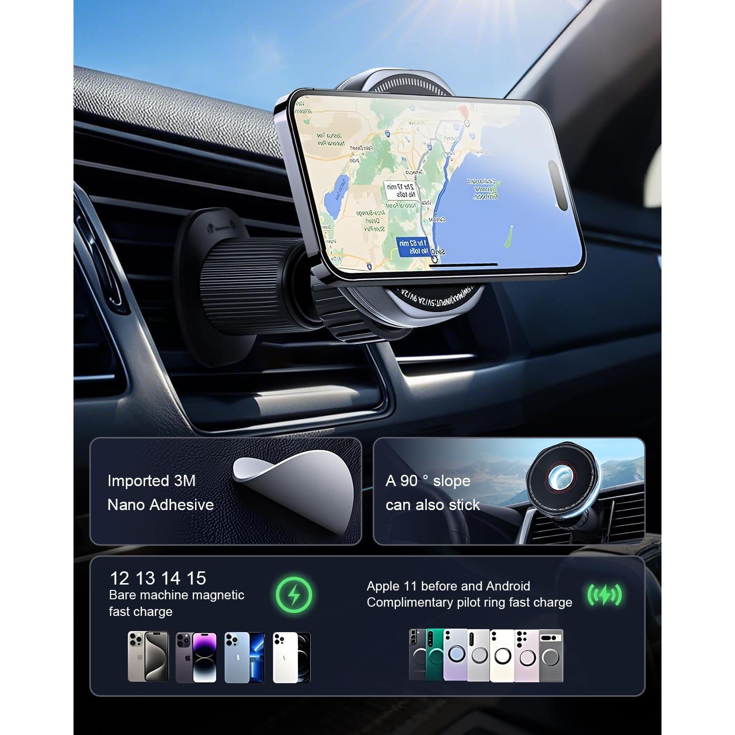 Cargador Inalámbrico para Auto SGRAMSTORG 15W Magnético