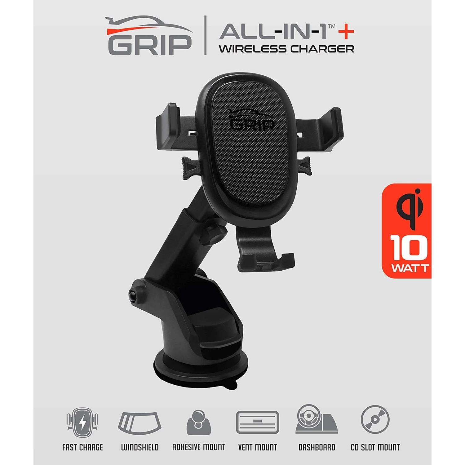 Soporte Inalámbrico para Coche GRIP All-in-1 10W Qi Ajustable