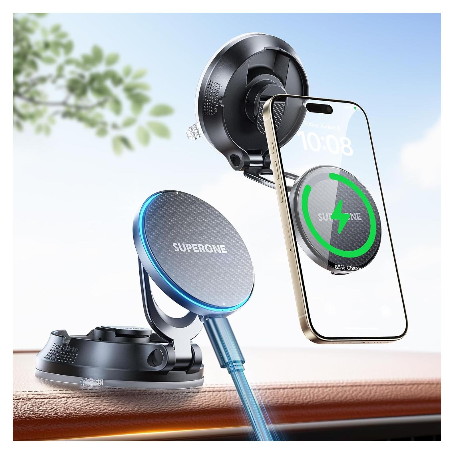Cargador Inalámbrico Magnético SUPERONE para Automóvil 15W