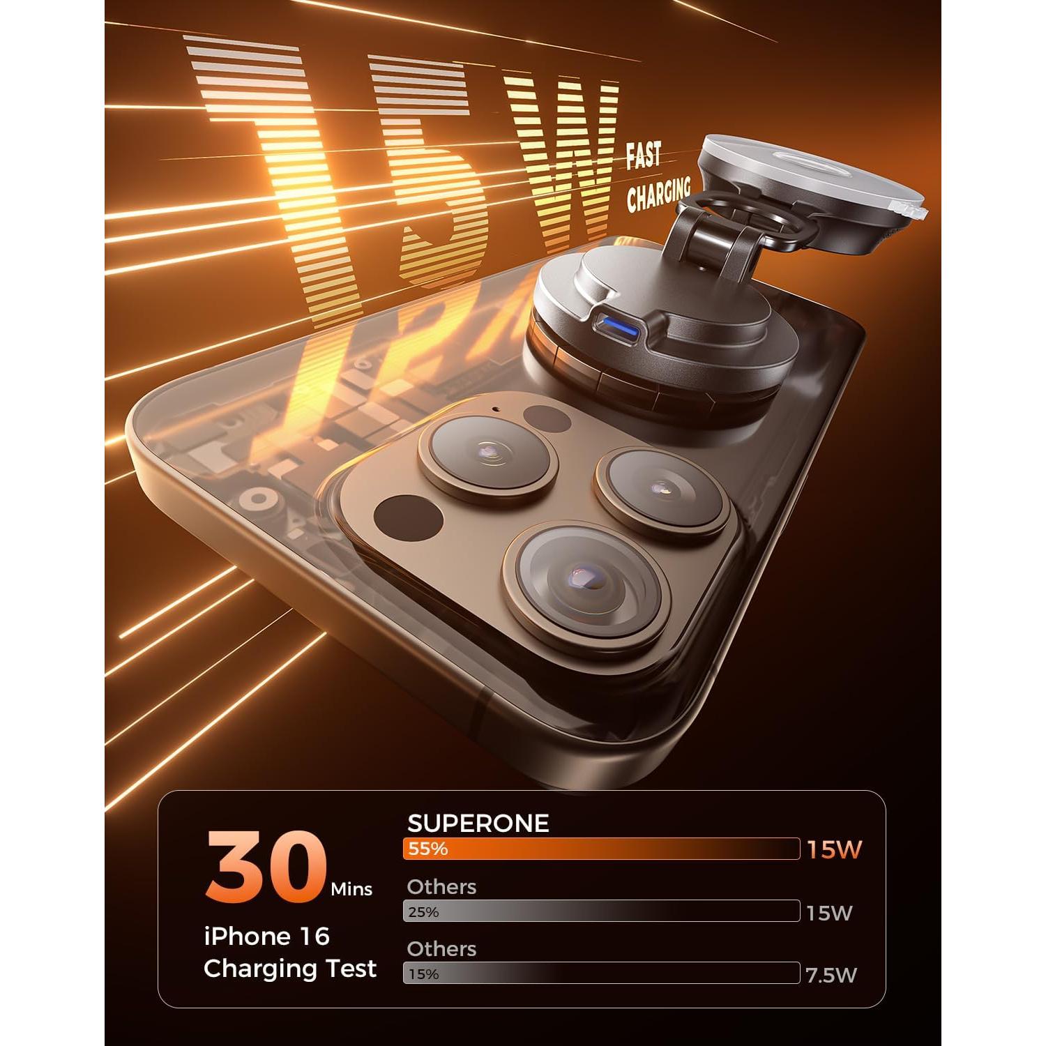 Cargador Inalámbrico Magnético SUPERONE para Automóvil 15W