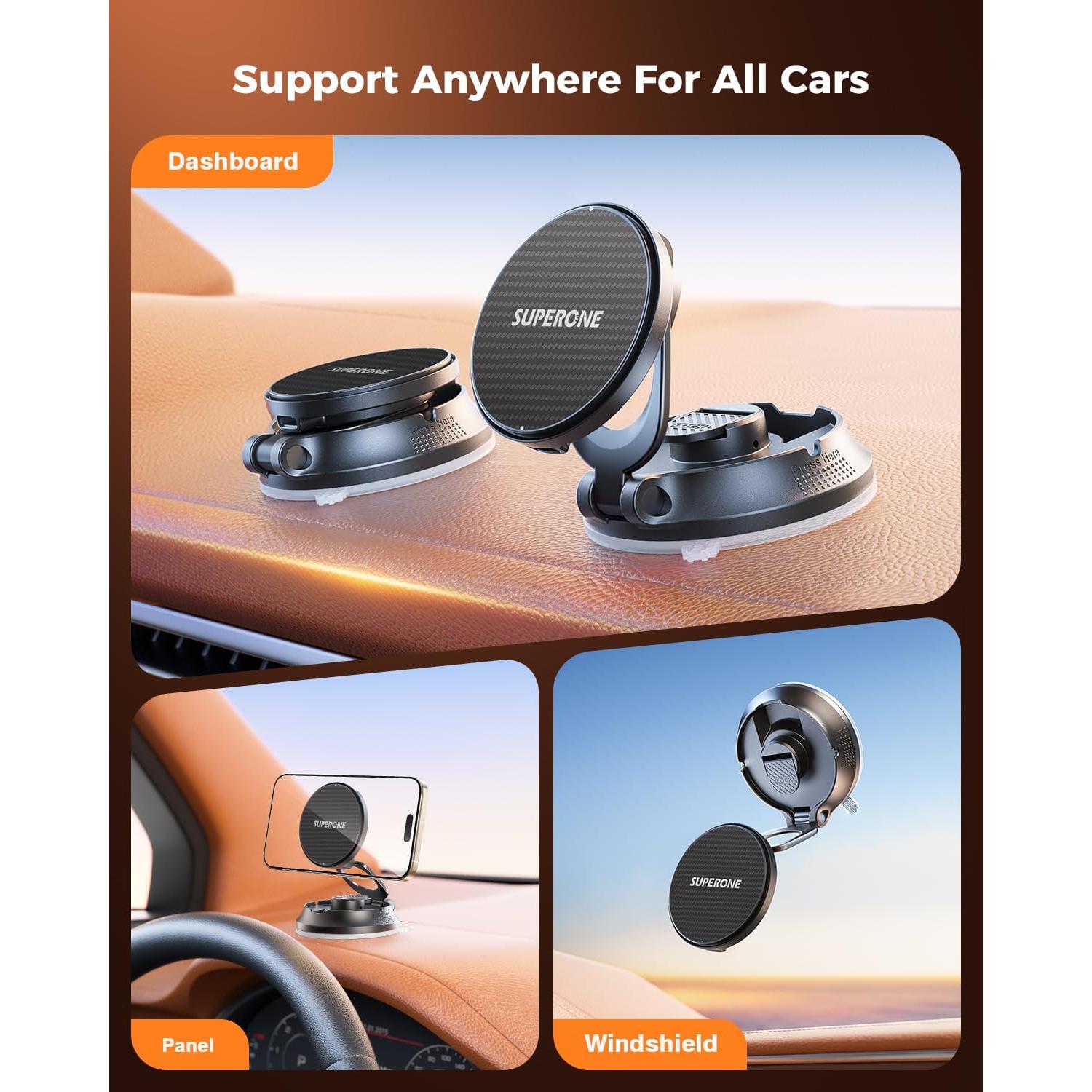 Cargador Inalámbrico Magnético SUPERONE para Automóvil 15W