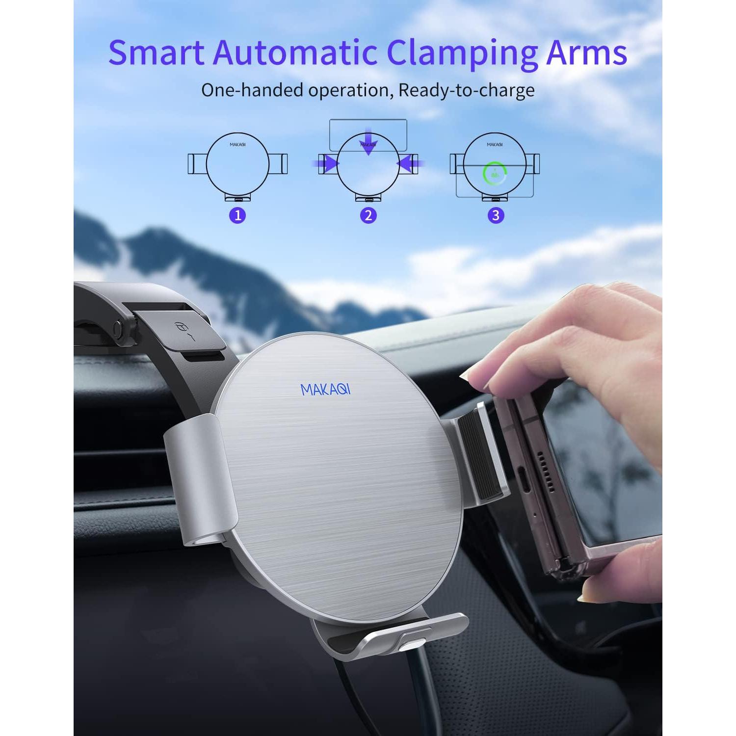 Cargador Inalámbrico para Auto MAKAQI para Galaxy Z Fold 7-2