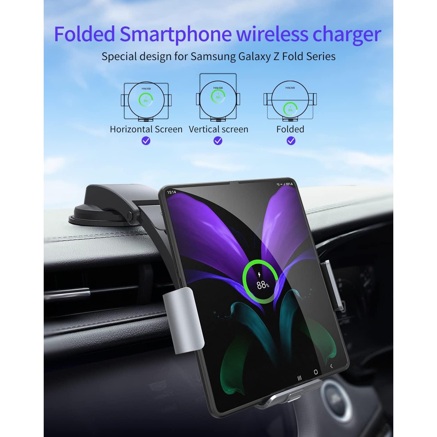 Cargador Inalámbrico para Auto MAKAQI para Galaxy Z Fold 7-2