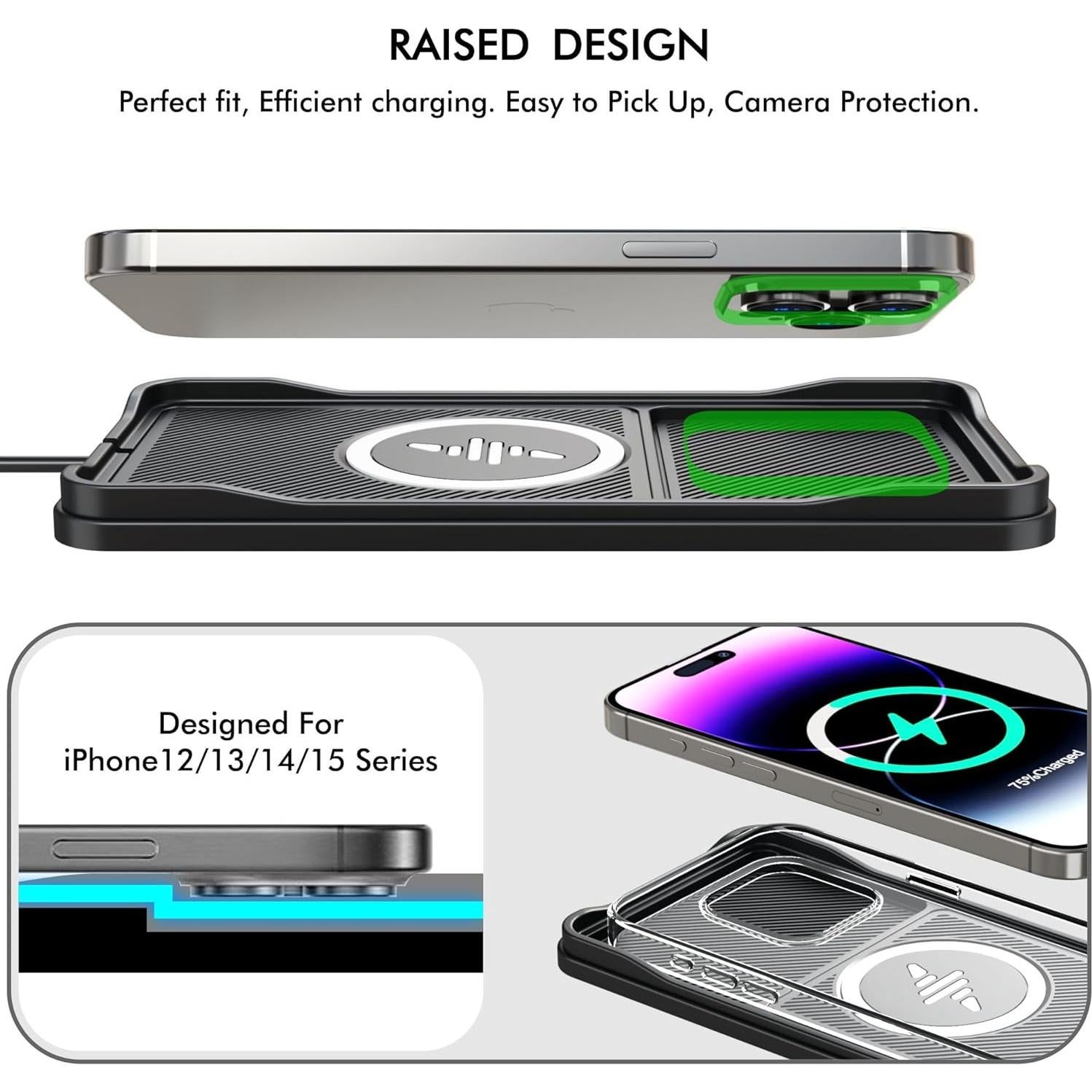 Cargador Inalámbrico Rápido 15W para Auto LANSEMKU A3M