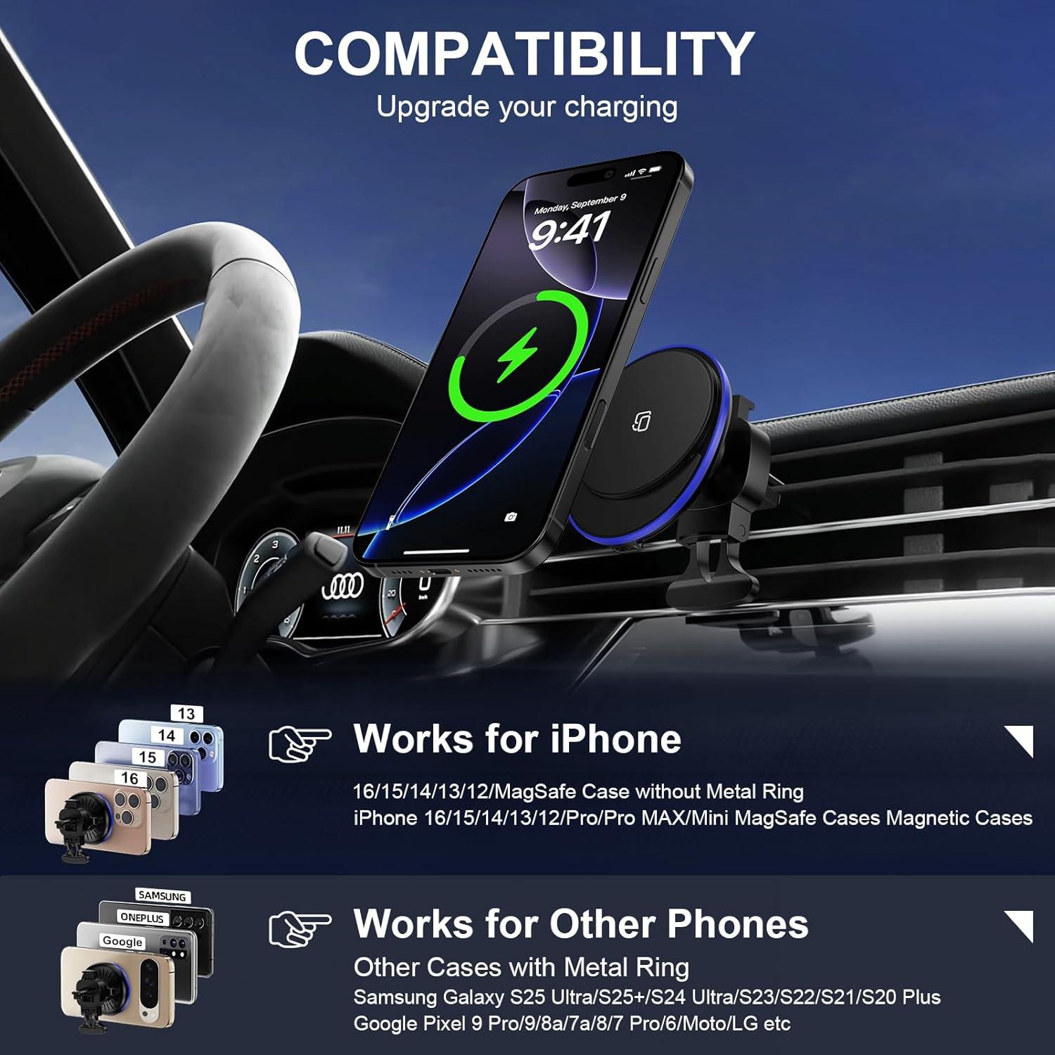 Cargador Inalámbrico Magnético para Auto 15W SHENZHEN