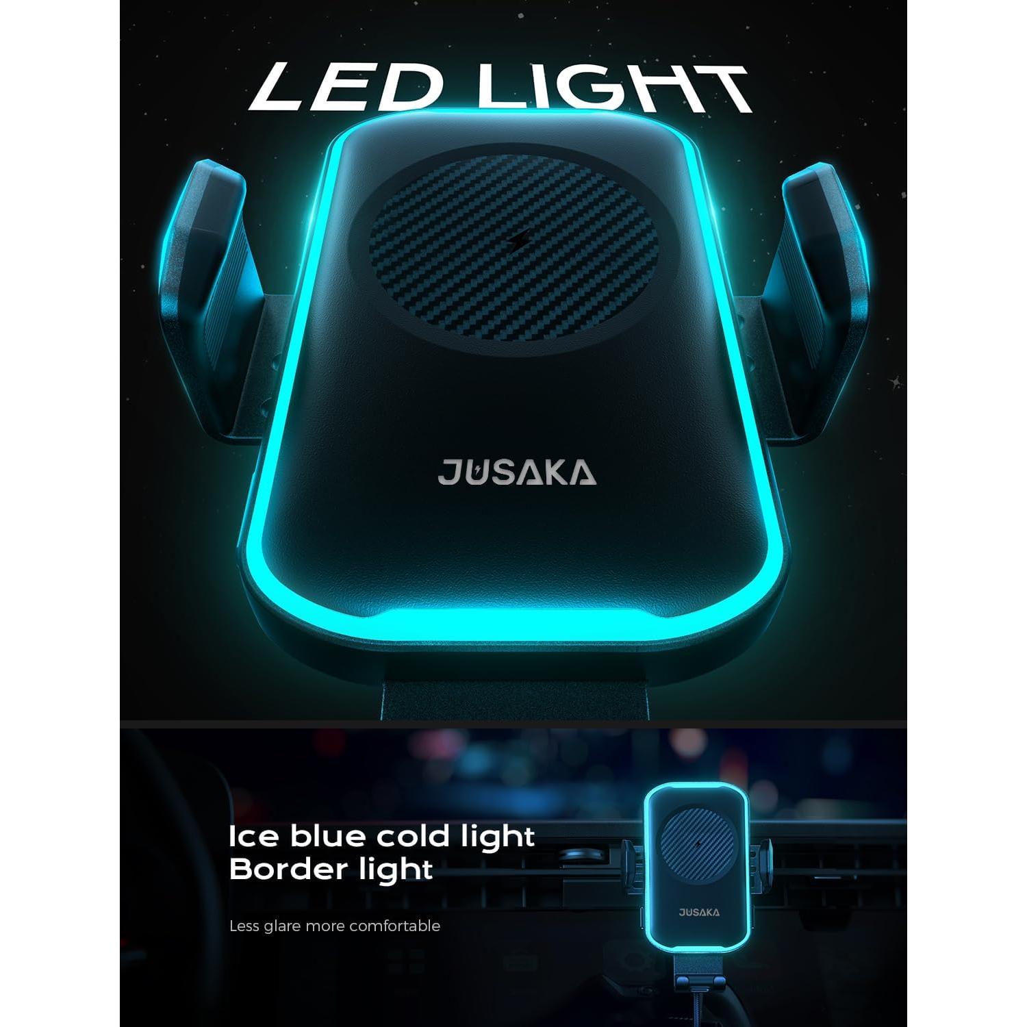 Cargador Inalámbrico para Auto JUSAKA 15W Soporte Teléfono