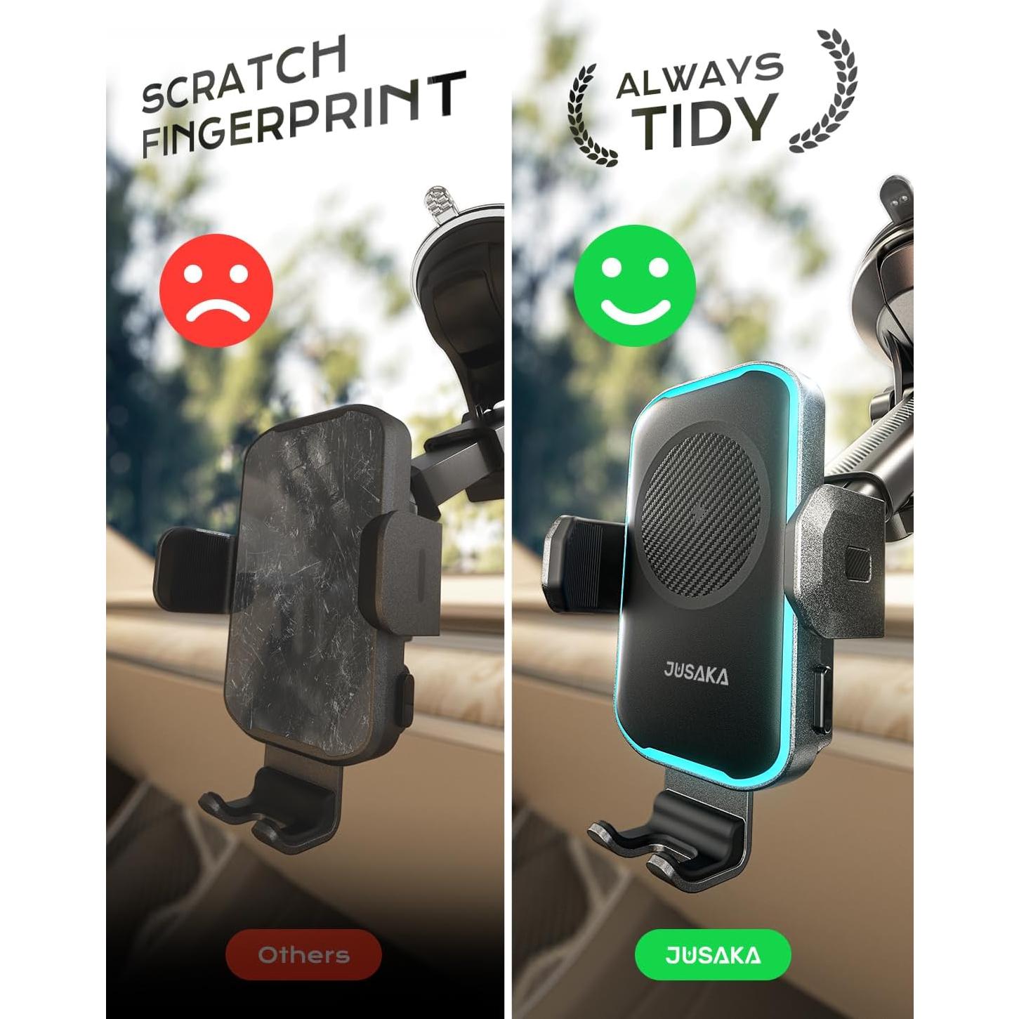 Cargador Inalámbrico para Auto JUSAKA 15W Soporte Teléfono