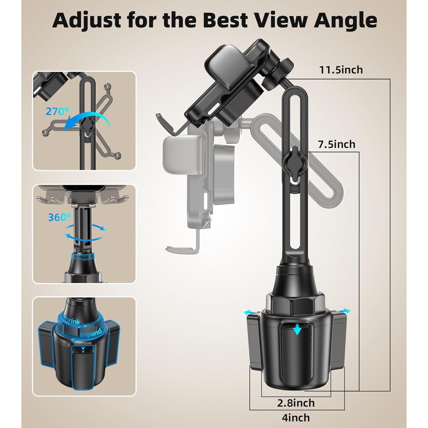 Soporte para teléfono de coche GuMosh con carga inalámbrica 15W