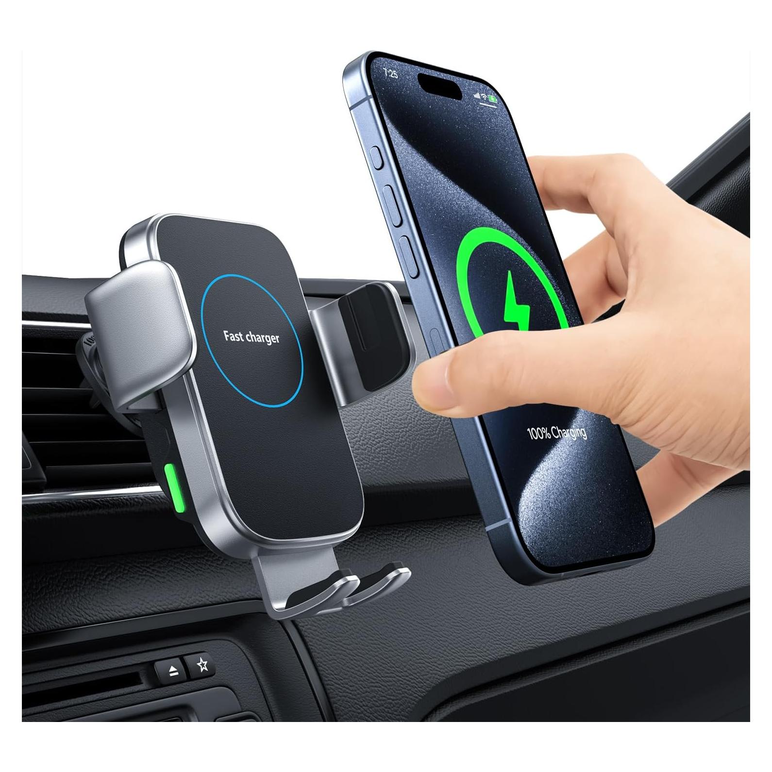 Cargador Inalámbrico para Auto TIKECO 15W Soporte Ventilación