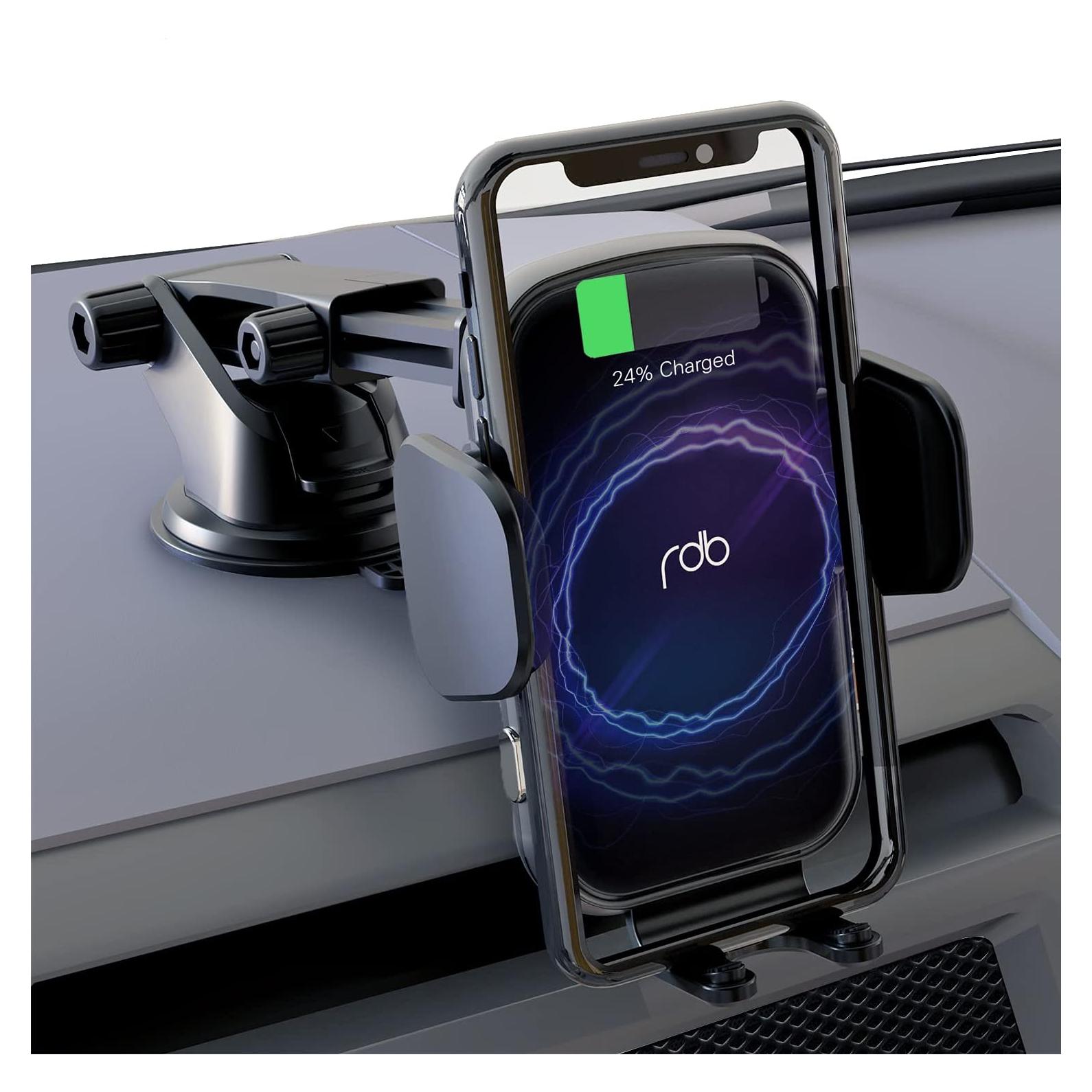 Cargador Inalámbrico para Auto REDBEAN 15W Qi con Soporte