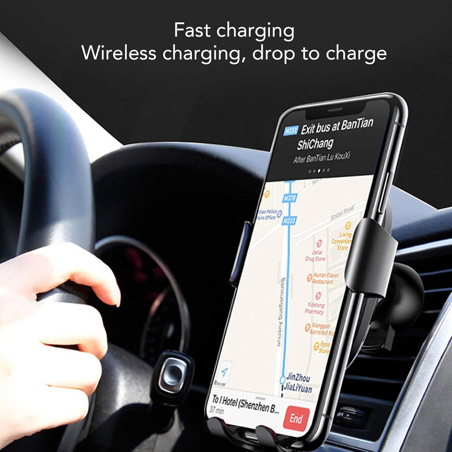 Soporte Cargador Inalámbrico para Coche GLOGLOW 15W Rotativo 360°