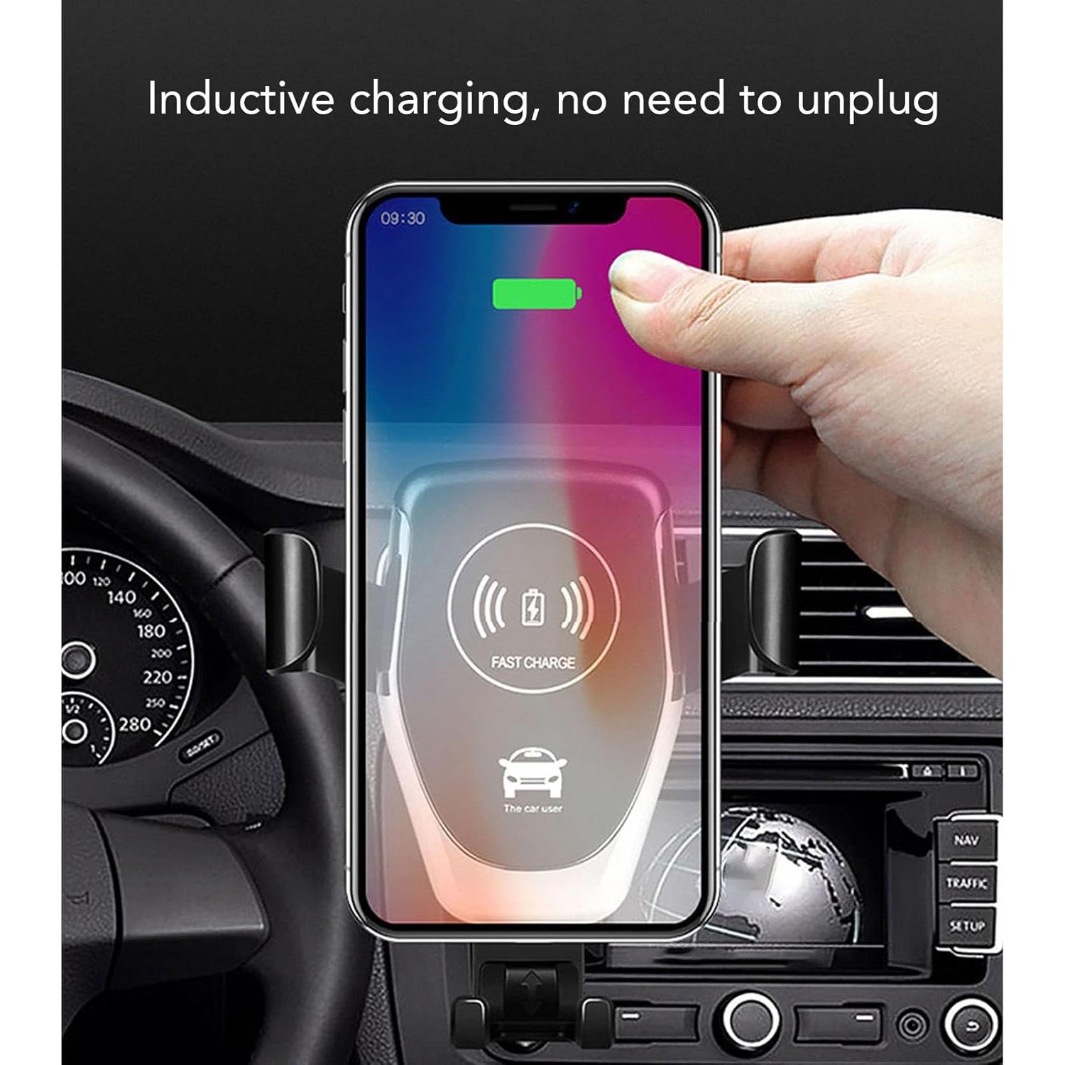 Soporte Cargador Inalámbrico para Coche GLOGLOW 15W Rotativo 360°