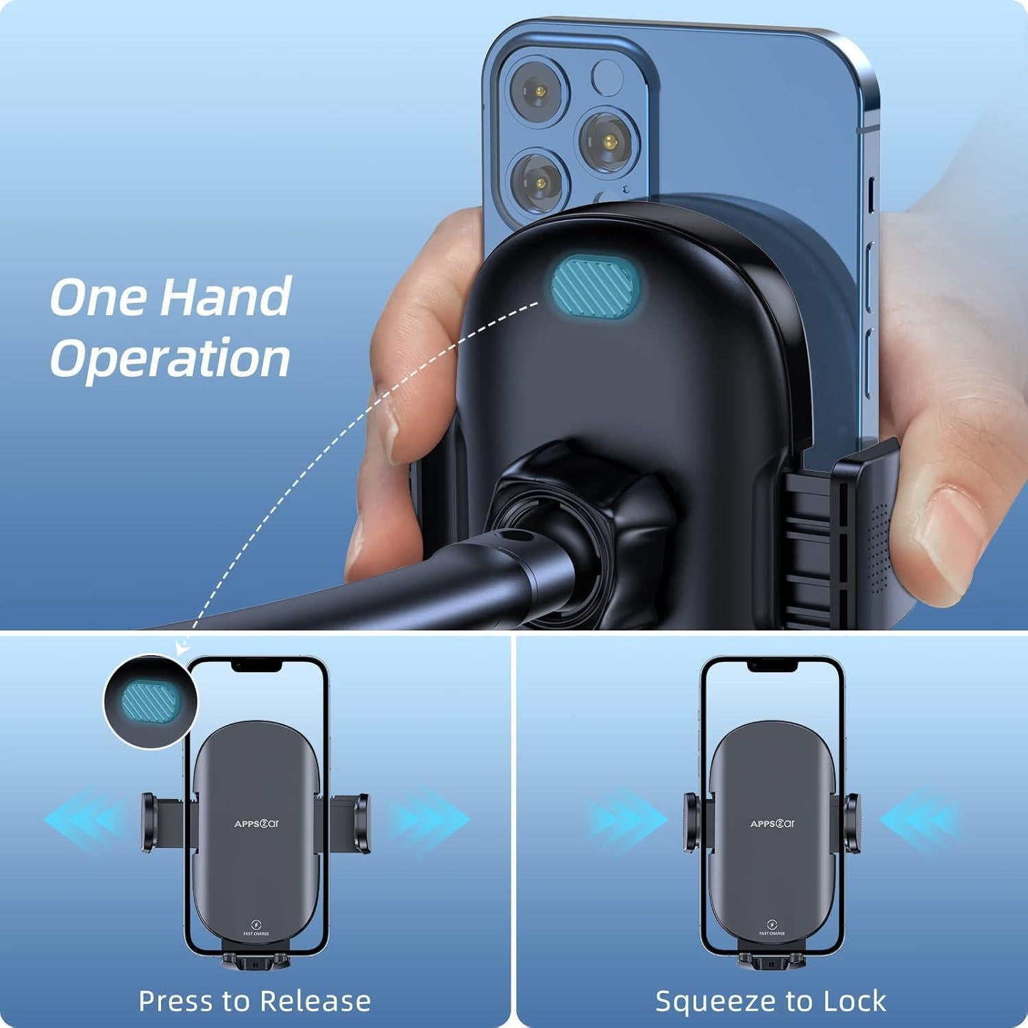 Cargador Inalámbrico para Auto Wiiki-Tech H9W 15W Carga Rápida