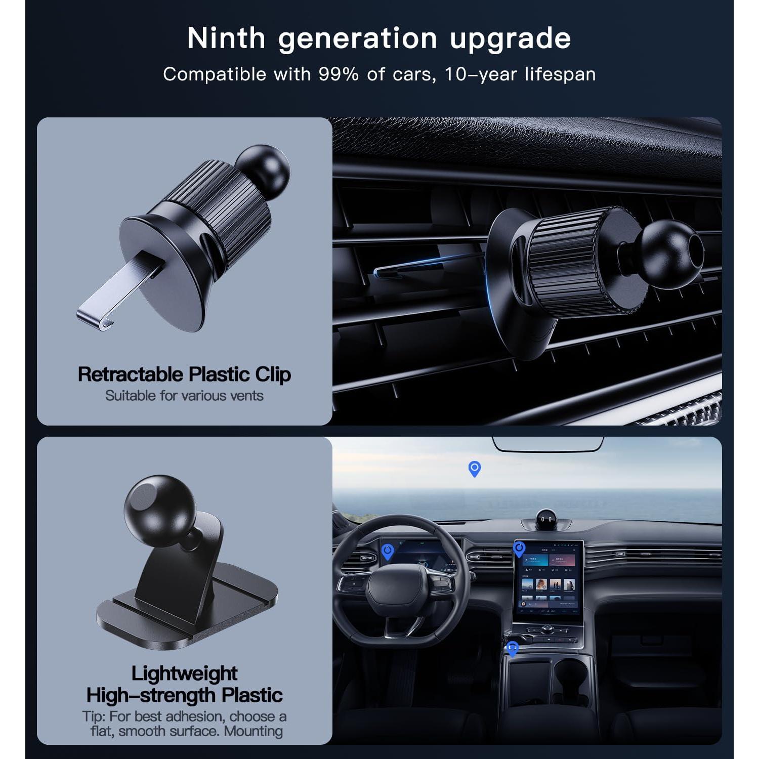 Cargador Inalámbrico para Auto LISEN 15W MagSafe Soporte Automático