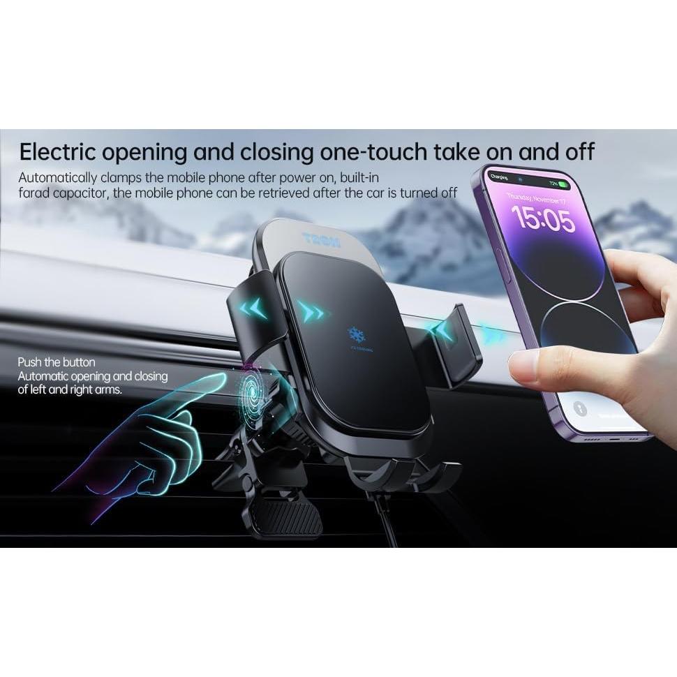 Soporte de Carga Inalámbrica TRON para Automóvil 15W con Luz LED