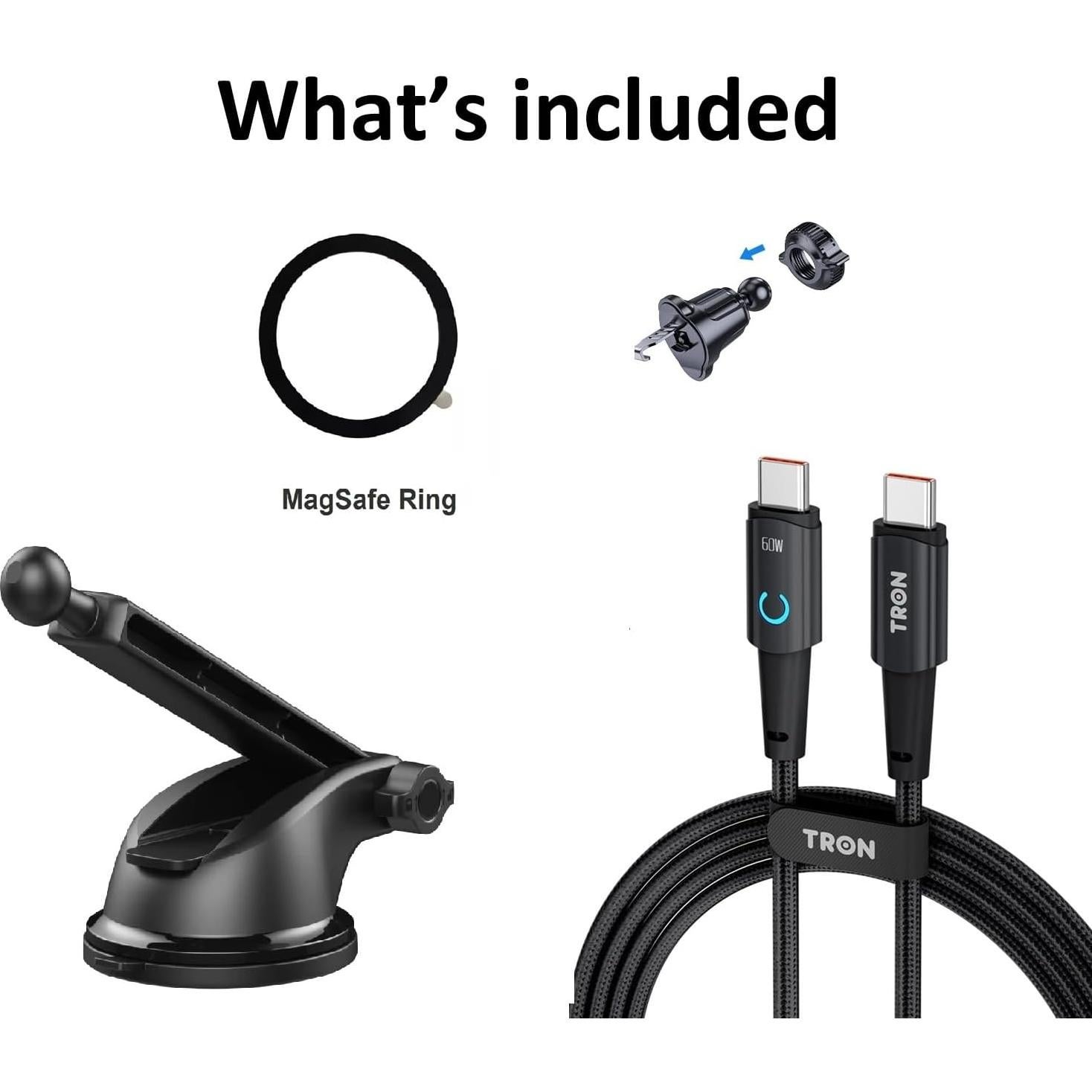 Soporte de Carga Inalámbrica TRON para Automóvil 15W con Luz LED