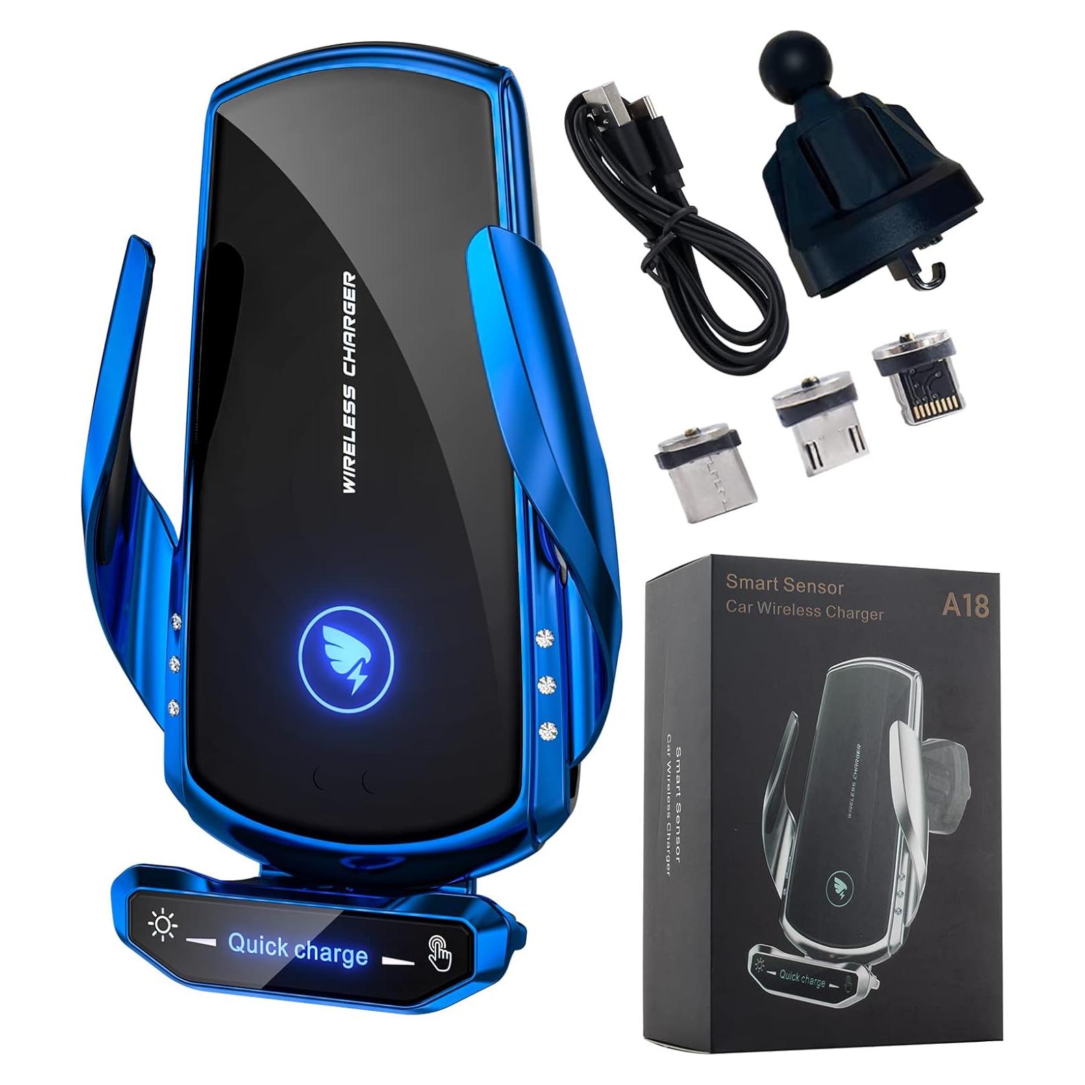 Soporte Cargador Inalámbrico para Auto AIYAFEIO 15W Azul