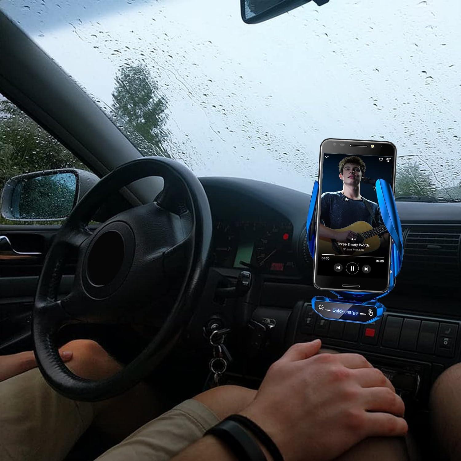 Soporte Cargador Inalámbrico para Auto AIYAFEIO 15W Azul