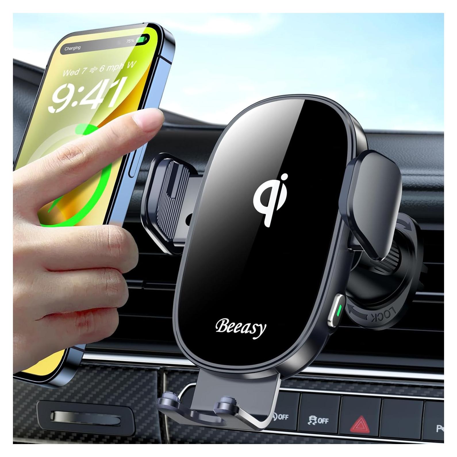 Cargador Inalámbrico para Auto Beeasy 15W con Soporte Automático