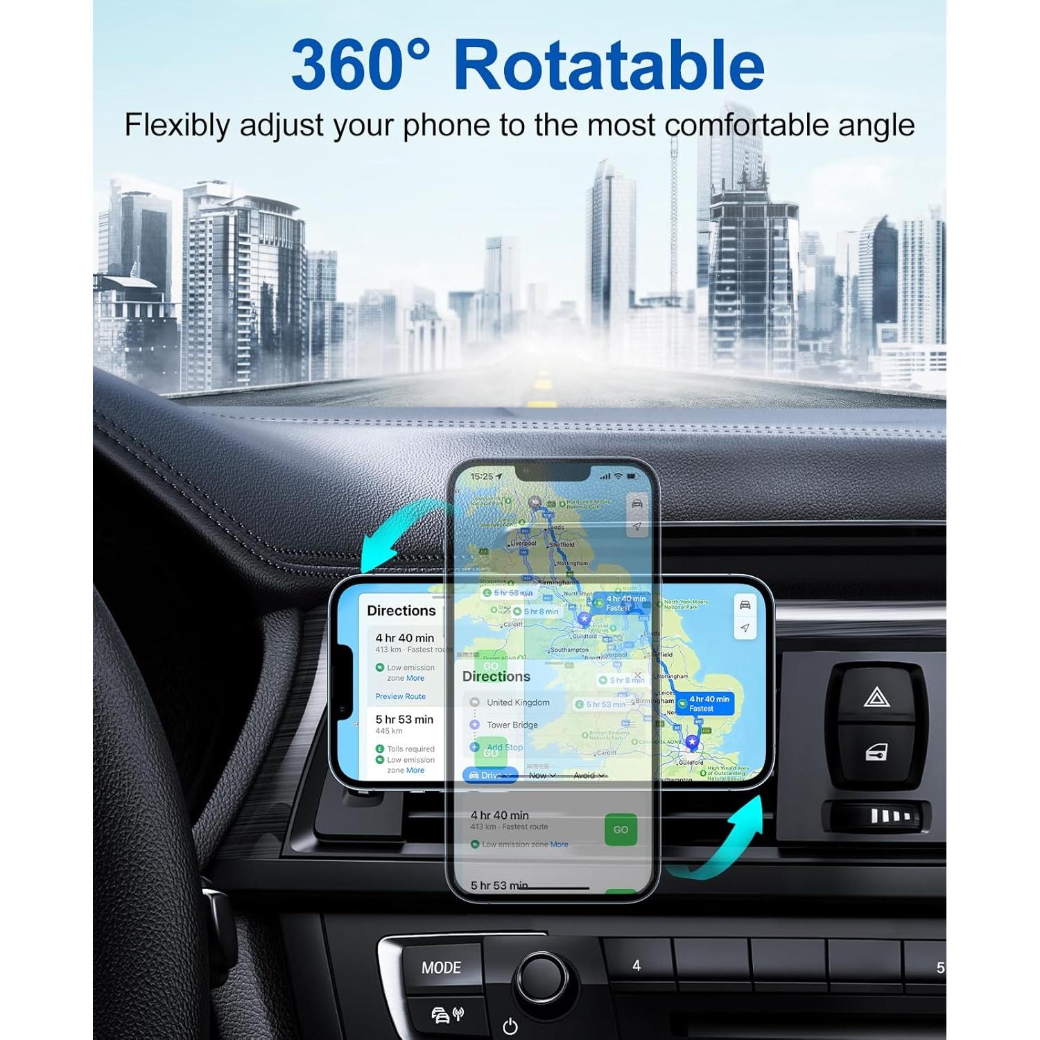 Cargador Inalámbrico para Auto Beeasy 15W con Soporte Automático