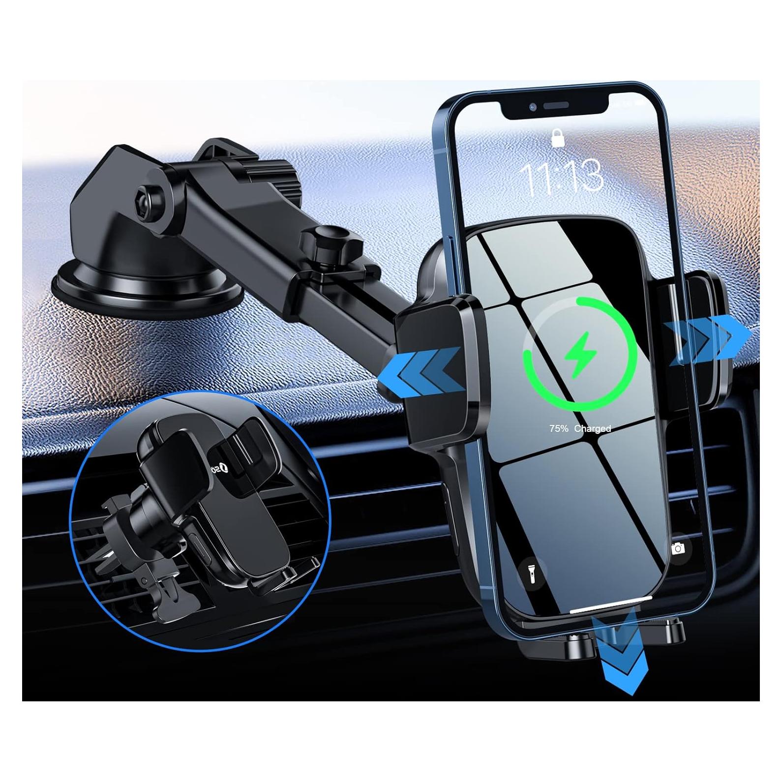 Soporte Cargador Inalámbrico Auto SONRU WP20-C 15W Negro