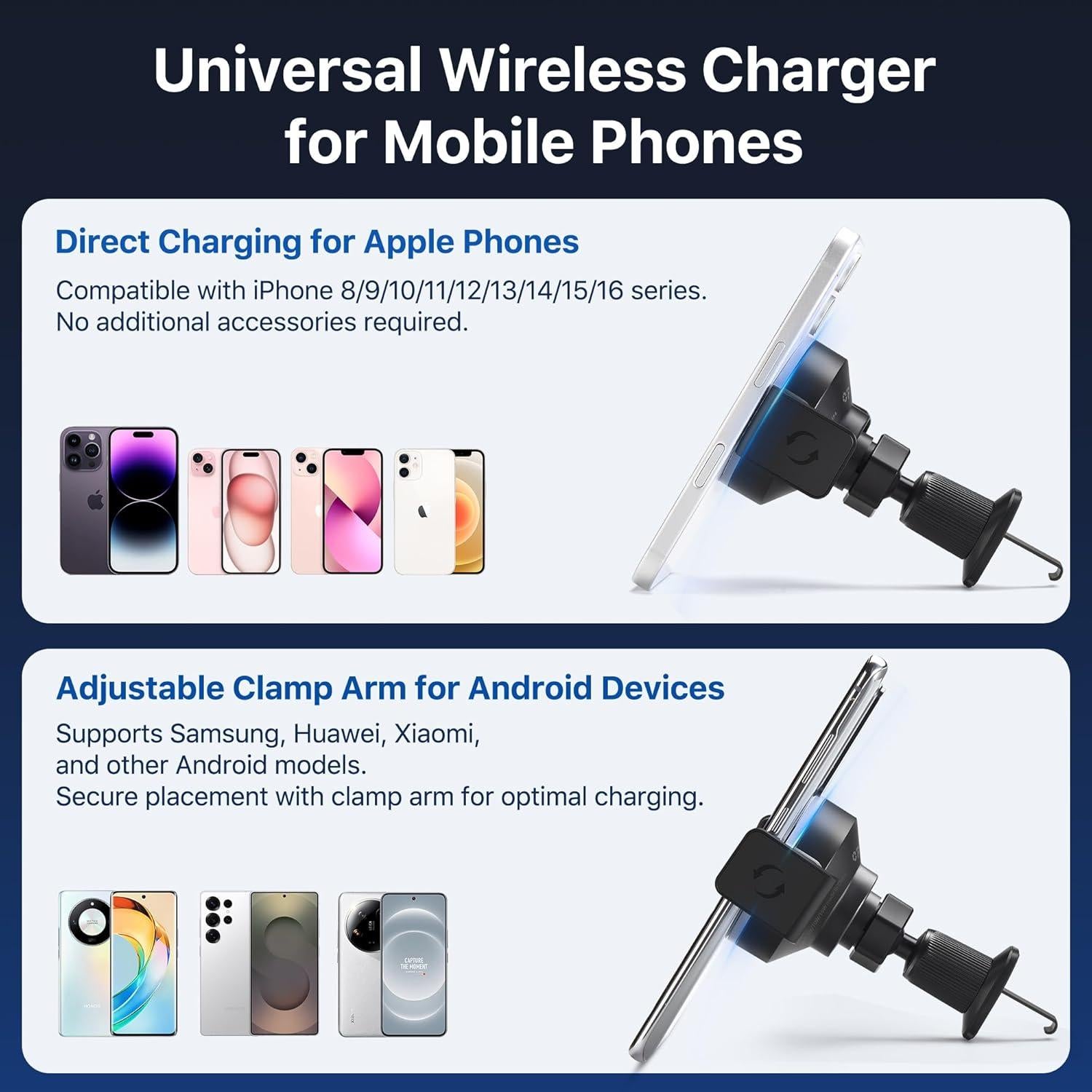 Cargador Inalámbrico Rápido MagSafe 15W MOSTY para iPhone y Samsung